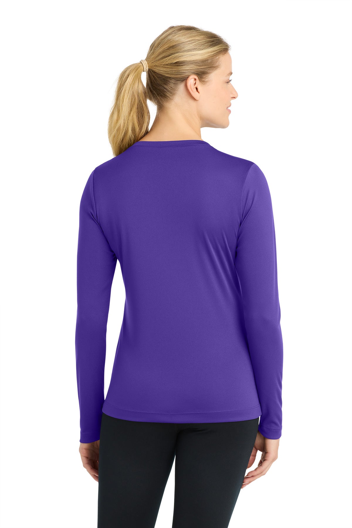 Sport-Tek Women's Long Sleeve PosiCharge Competitor V-Neck Tee - Purple