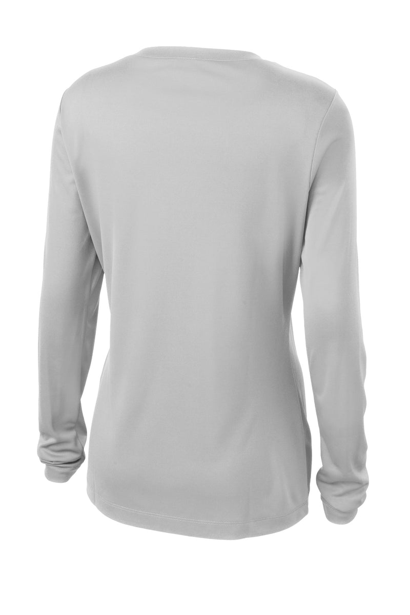 Sport-Tek Women's Long Sleeve PosiCharge Competitor V-Neck Tee - Silver