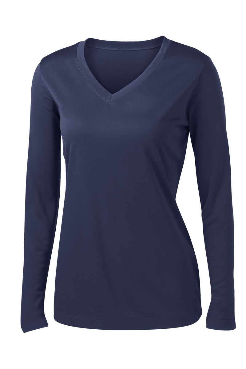 Sport-Tek Women's Long Sleeve PosiCharge Competitor V-Neck Tee - True Navy