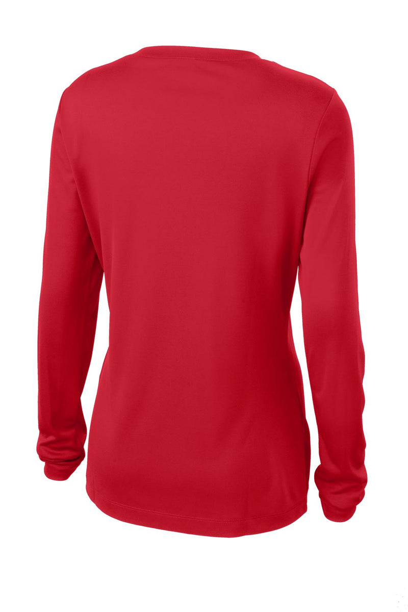 Sport-Tek Women's Long Sleeve PosiCharge Competitor V-Neck Tee - True Red