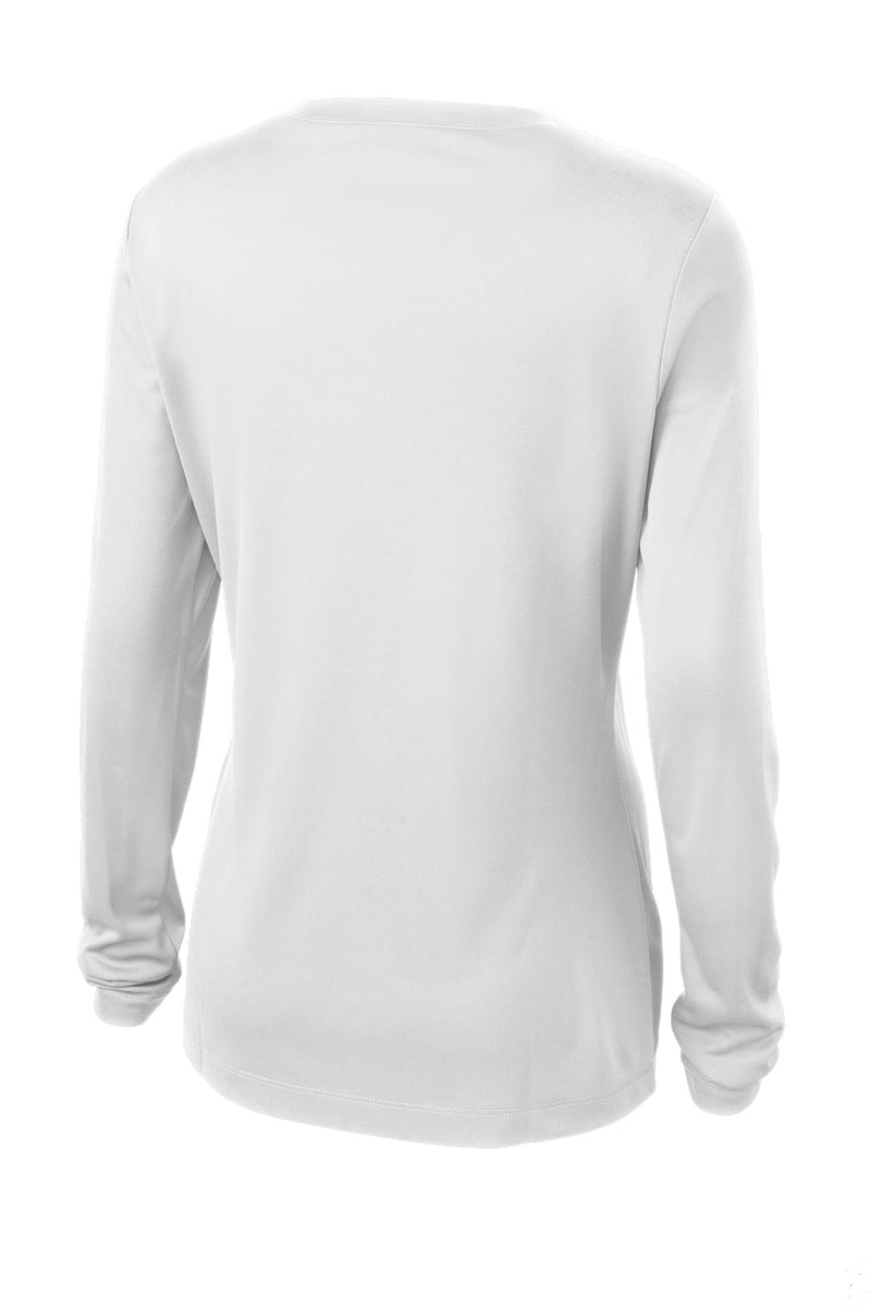 Sport-Tek Women's Long Sleeve PosiCharge Competitor V-Neck Tee - White