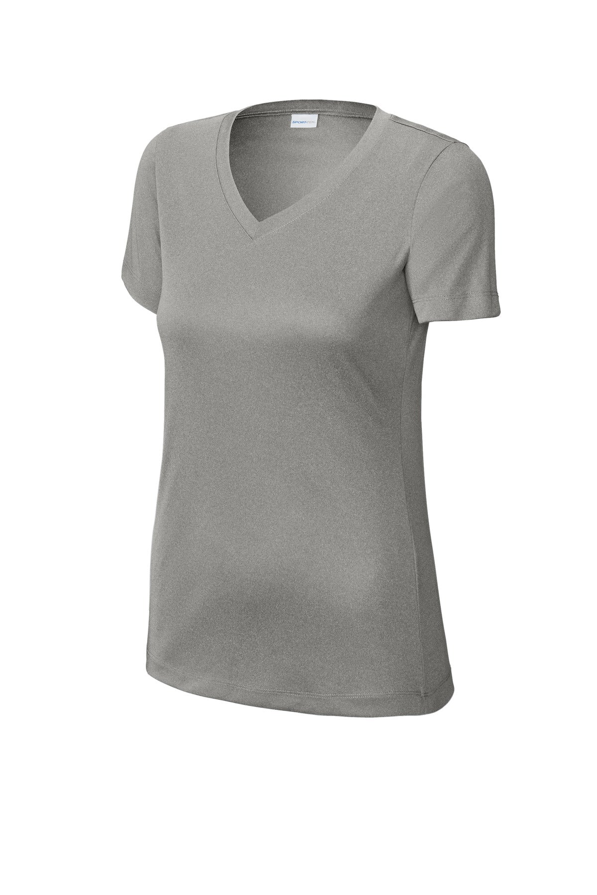 Sport-Tek Women's PosiCharge Competitor V-Neck Tee - Grey Concrete Heather