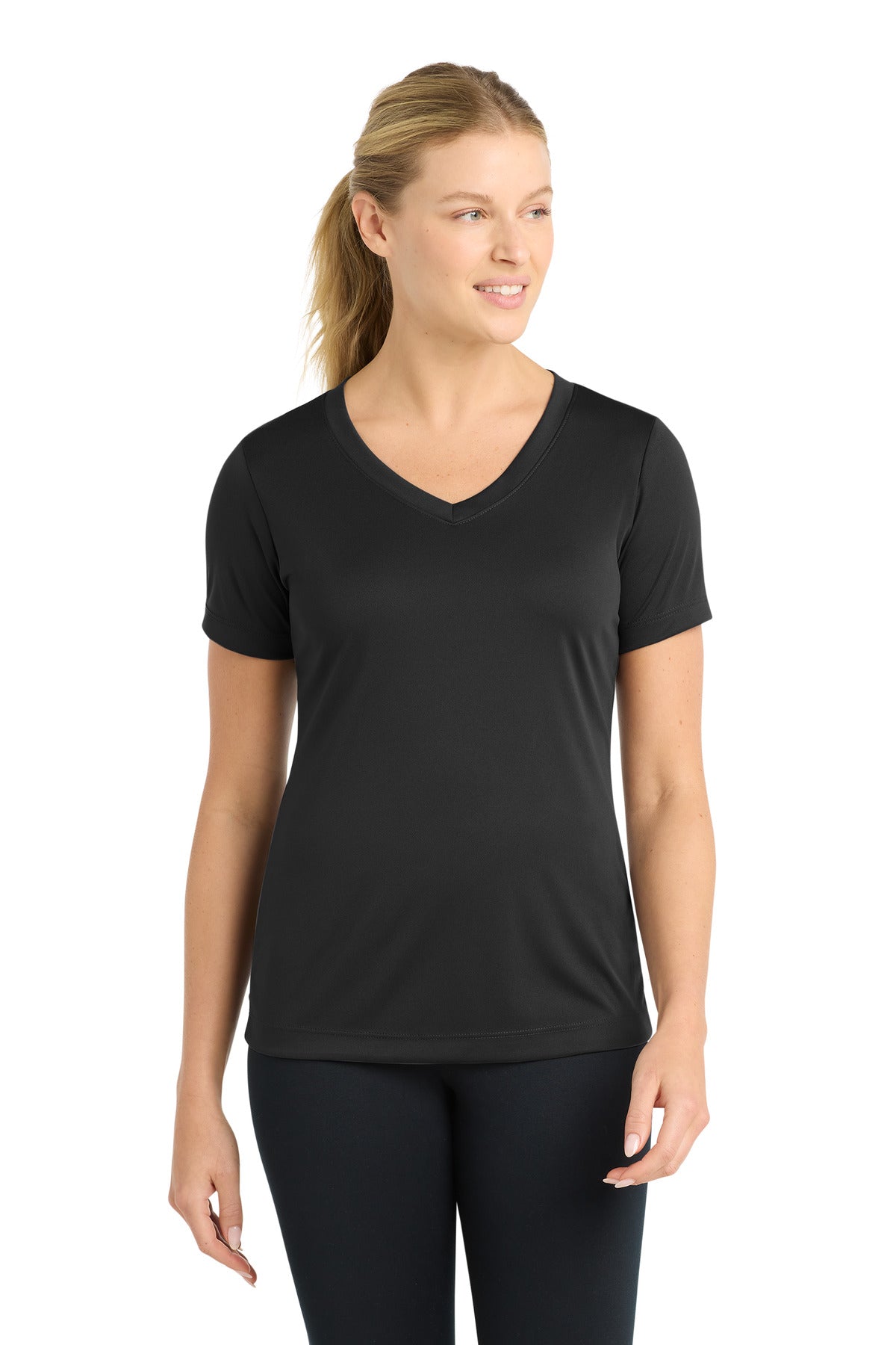 Sport-Tek Women's PosiCharge Competitor V-Neck Tee - Black
