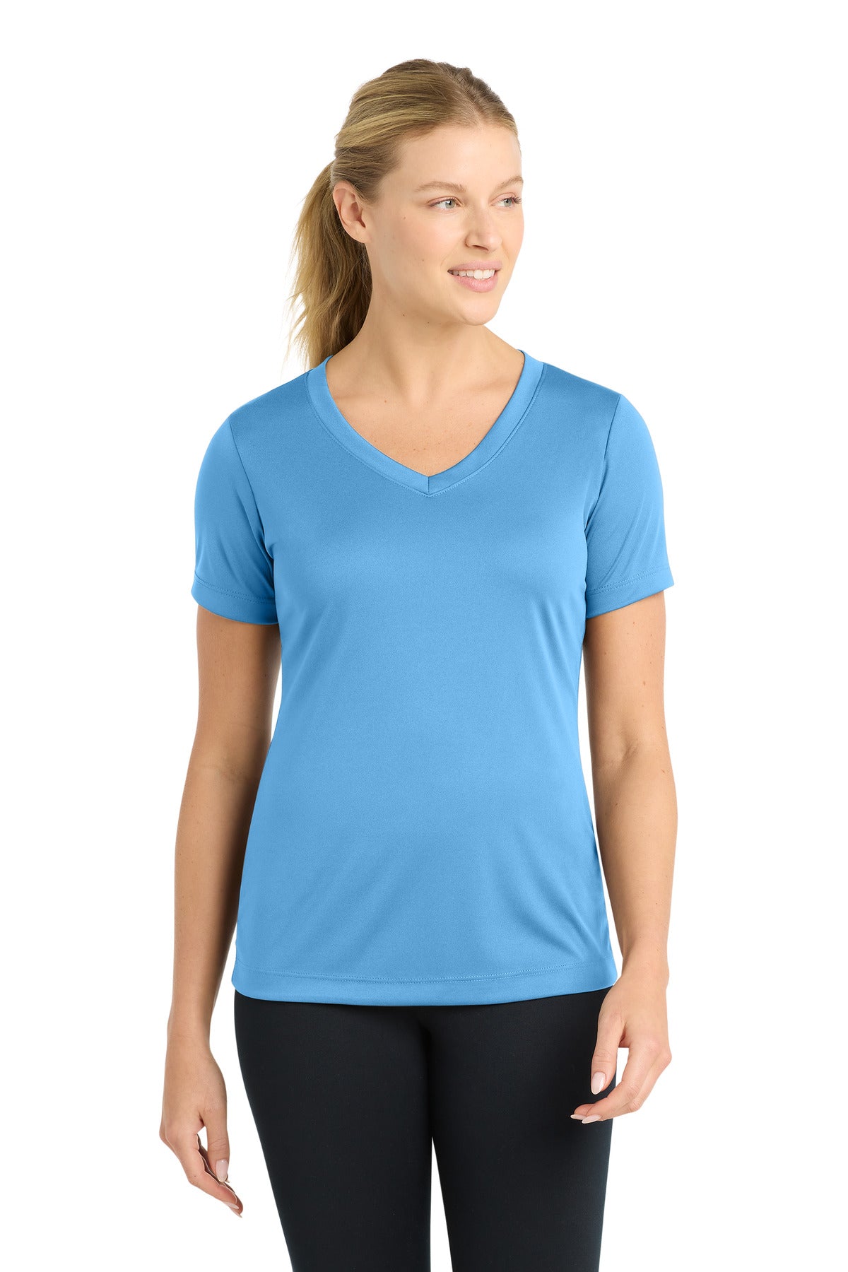 Sport-Tek Women's PosiCharge Competitor V-Neck Tee - Carolina Blue