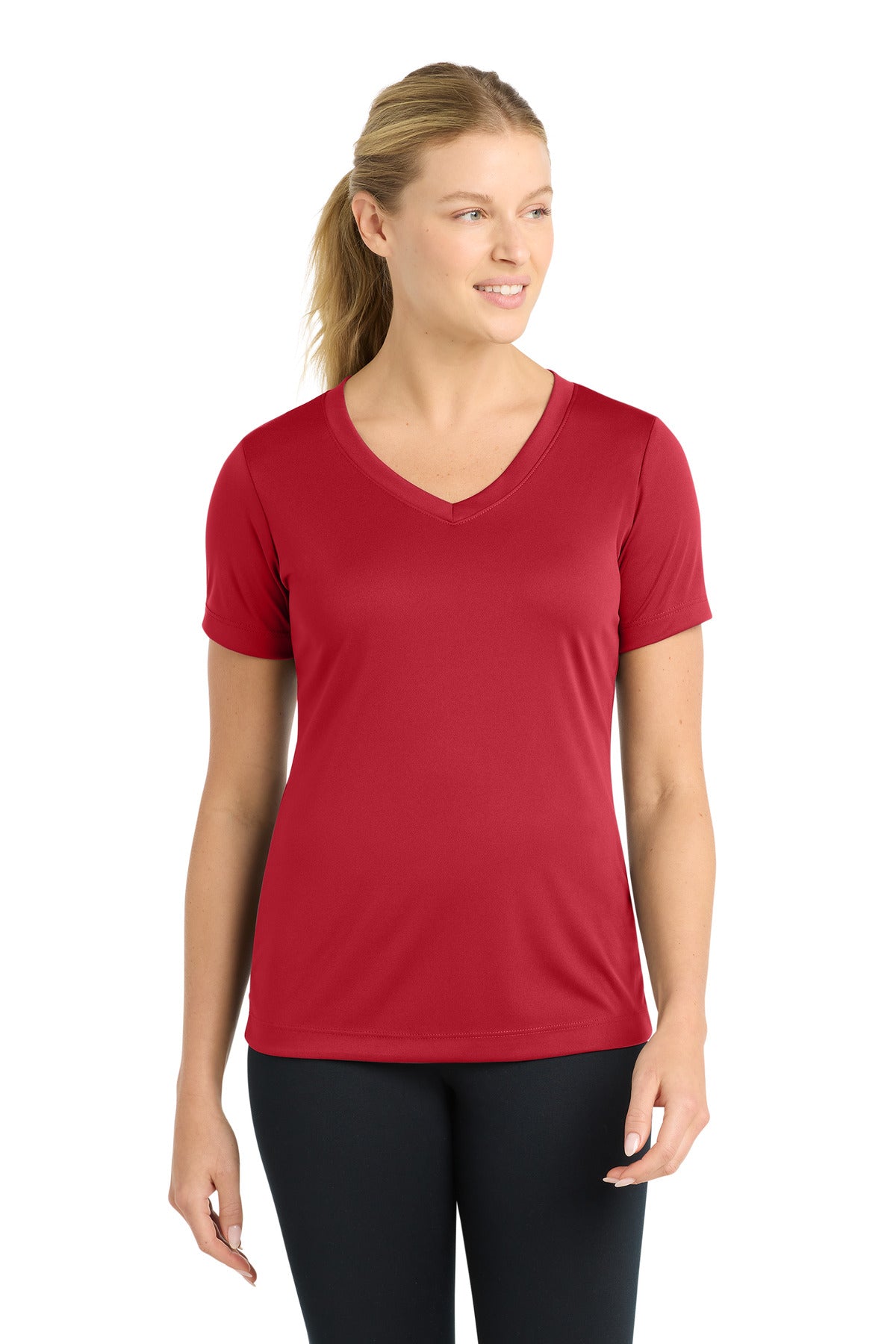 Sport-Tek Women's PosiCharge Competitor V-Neck Tee - Deep Red