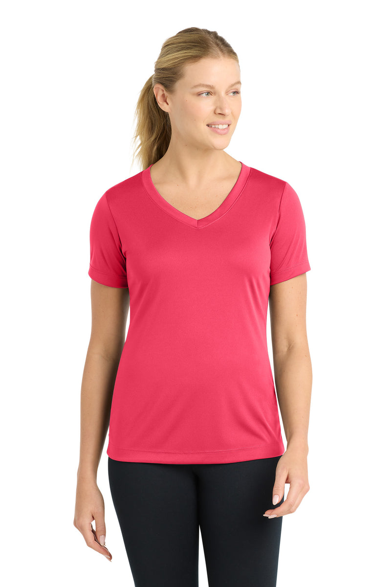 Sport-Tek Women's PosiCharge Competitor V-Neck Tee - Hot Coral
