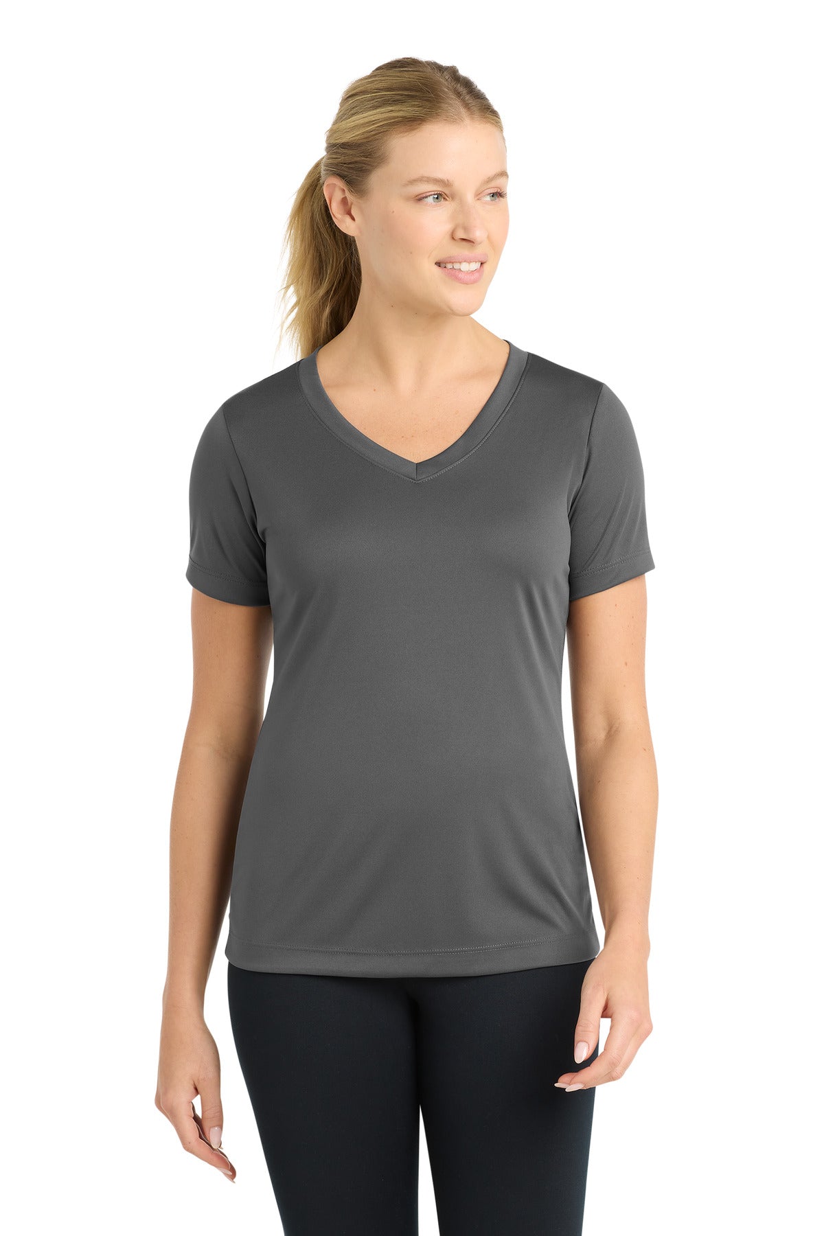Sport-Tek Women's PosiCharge Competitor V-Neck Tee - Iron Grey