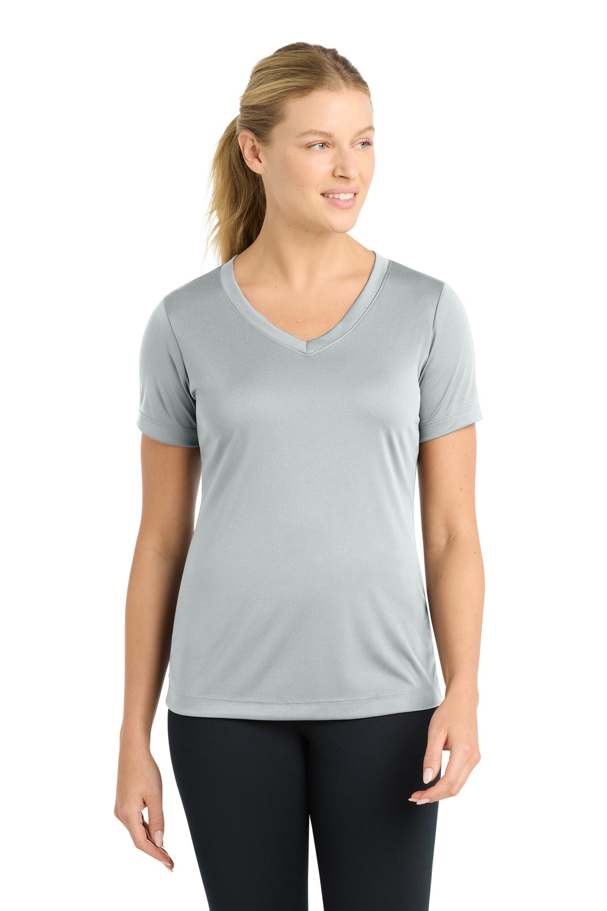 Sport-Tek Women's PosiCharge Competitor V-Neck Tee - Silver