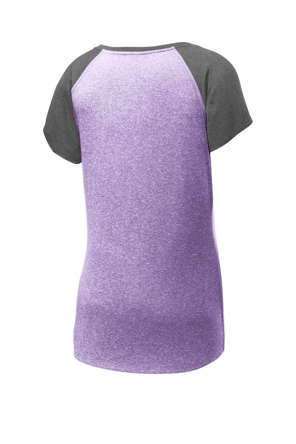 Sport-Tek  Women's Heather-On-Heather Contender  Scoop Neck Tee - Purple Heather/ Graphite Heather