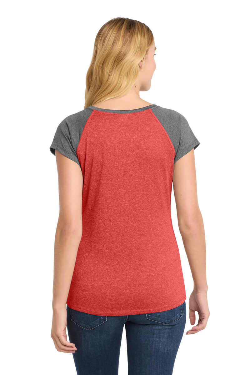 Sport-Tek  Women's Heather-On-Heather Contender  Scoop Neck Tee - Scarlet Heather/ Graphite Heather