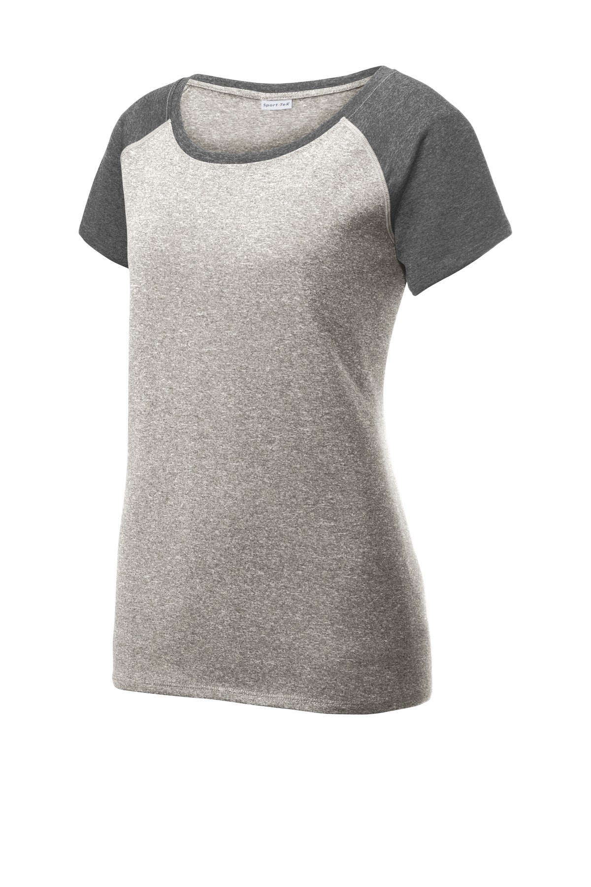 Sport-Tek  Women's Heather-On-Heather Contender  Scoop Neck Tee - Vintage Heather/ Graphite Heather