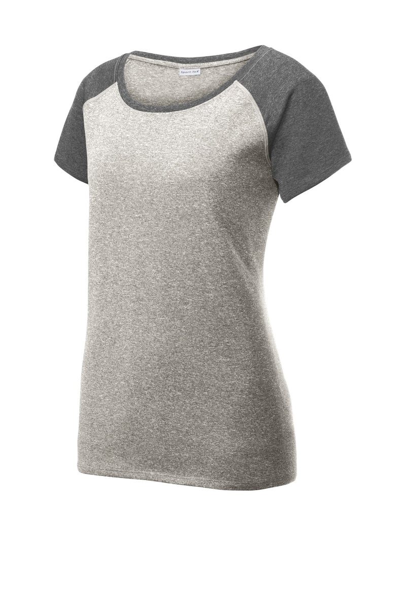 Sport-Tek  Women's Heather-On-Heather Contender  Scoop Neck Tee - Vintage Heather/ Graphite Heather