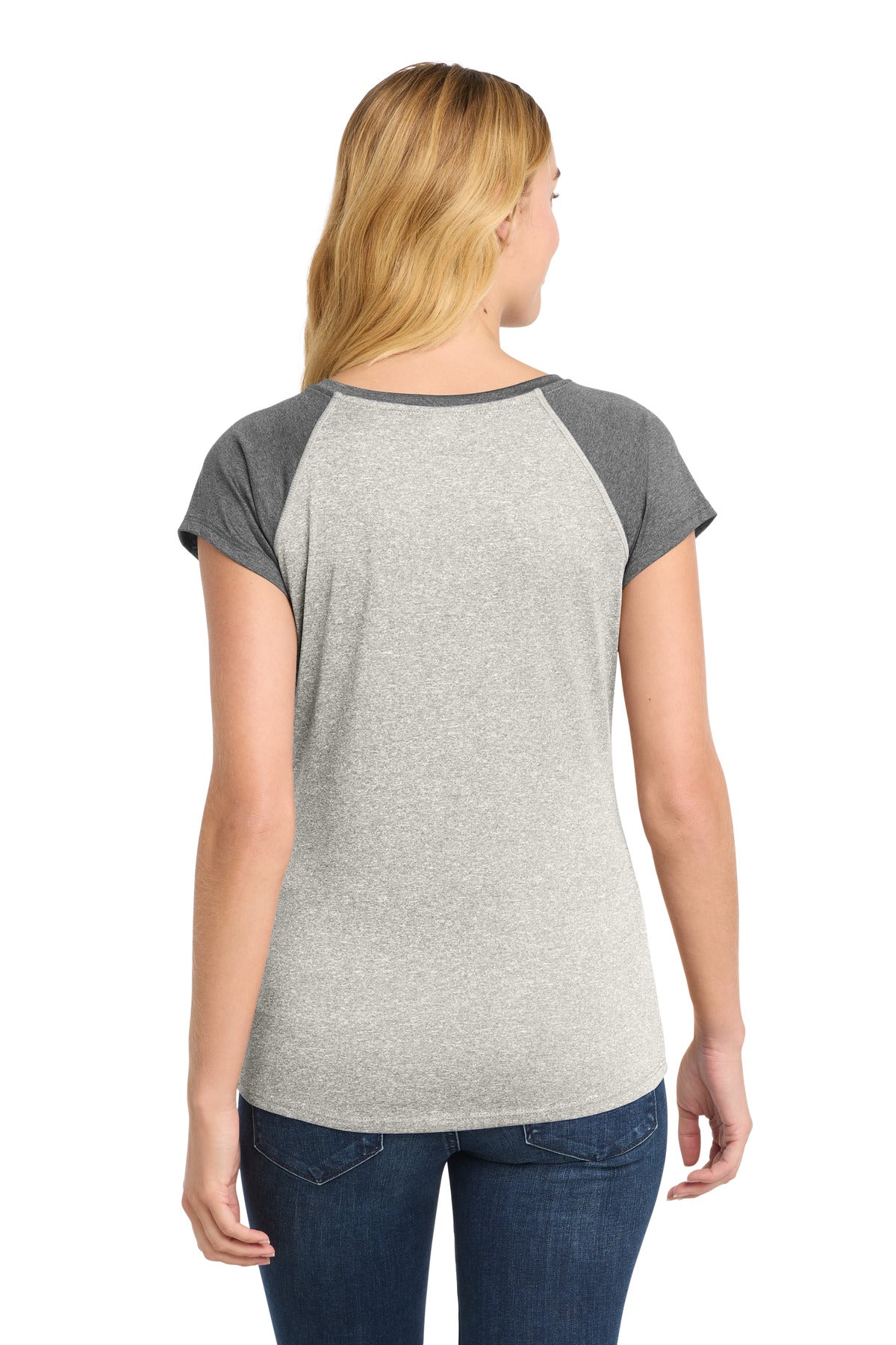 Sport-Tek  Women's Heather-On-Heather Contender  Scoop Neck Tee - Vintage Heather/ Graphite Heather
