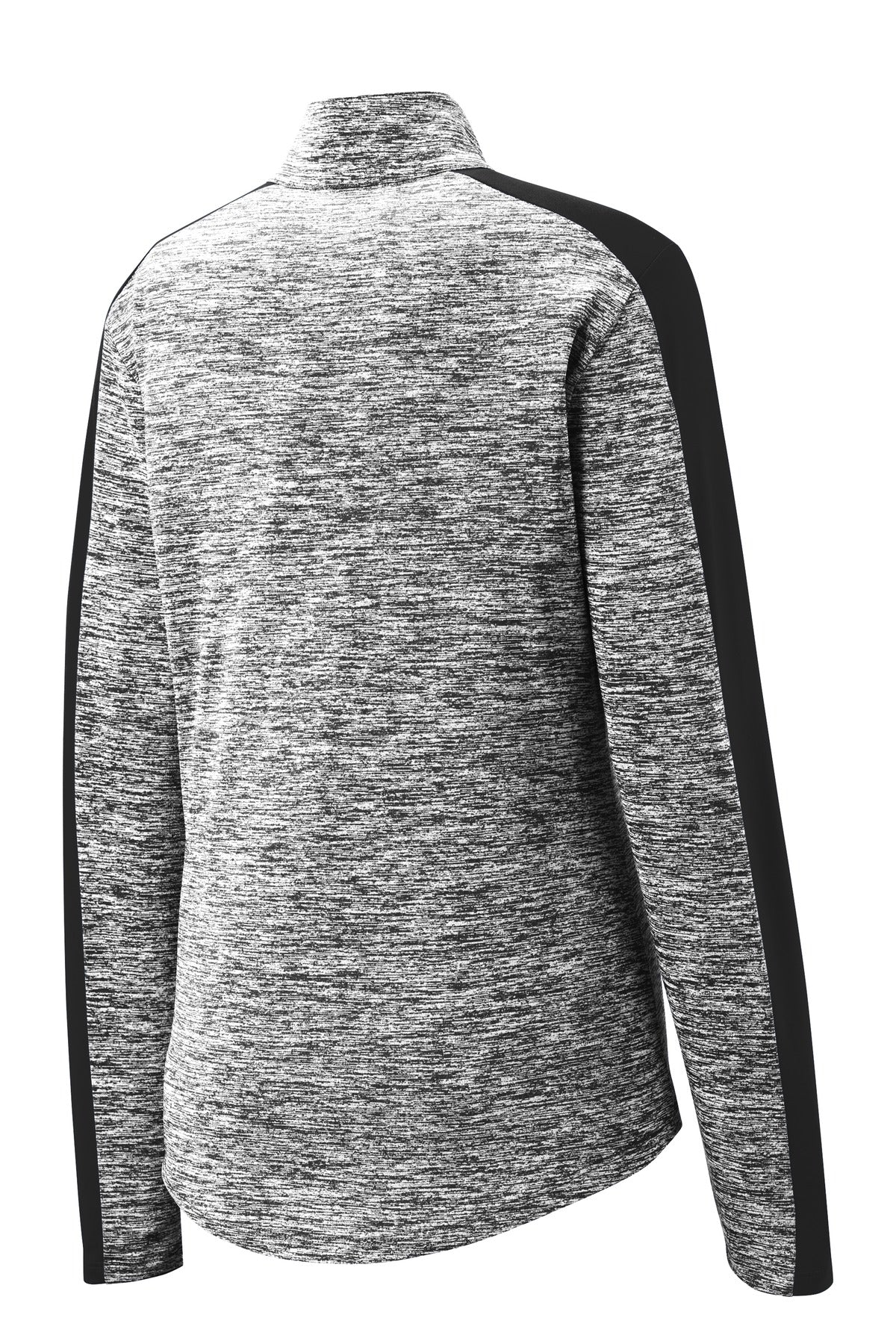 Sport-Tek Women's PosiCharge Electric Heather Colorblock 1/4-Zip Pullover - Black Electric/ Black