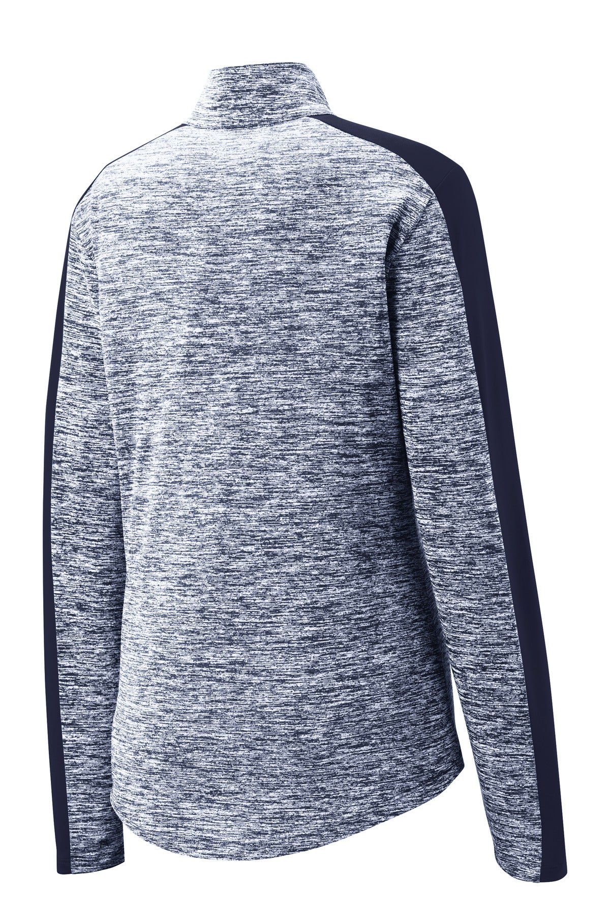 Sport-Tek Women's PosiCharge Electric Heather Colorblock 1/4-Zip Pullover - True Navy Electric/ True Navy