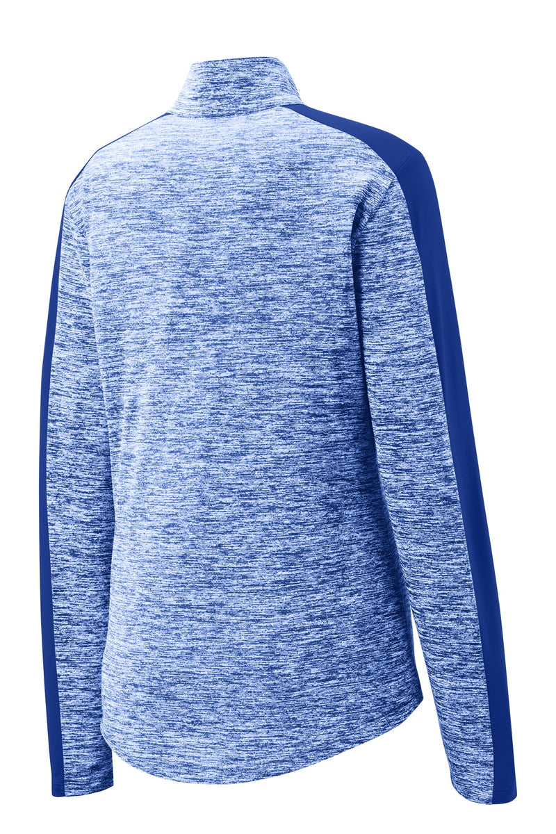 Sport-Tek Women's PosiCharge Electric Heather Colorblock 1/4-Zip Pullover - True Royal Electric/ True Royal