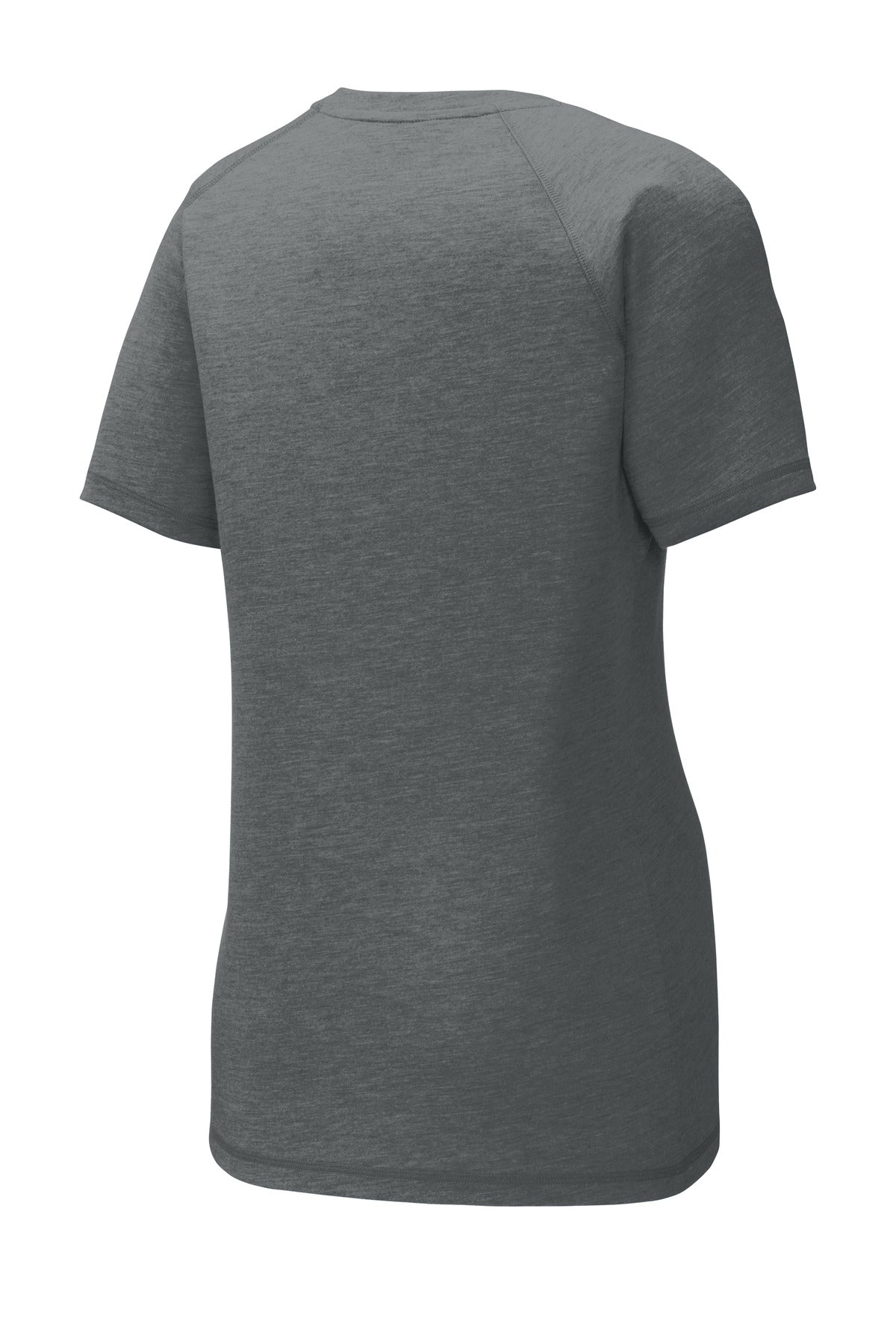 Sport-Tek  Women's PosiCharge  Tri-Blend Wicking Scoop Neck Raglan Tee - Dark Grey Heather