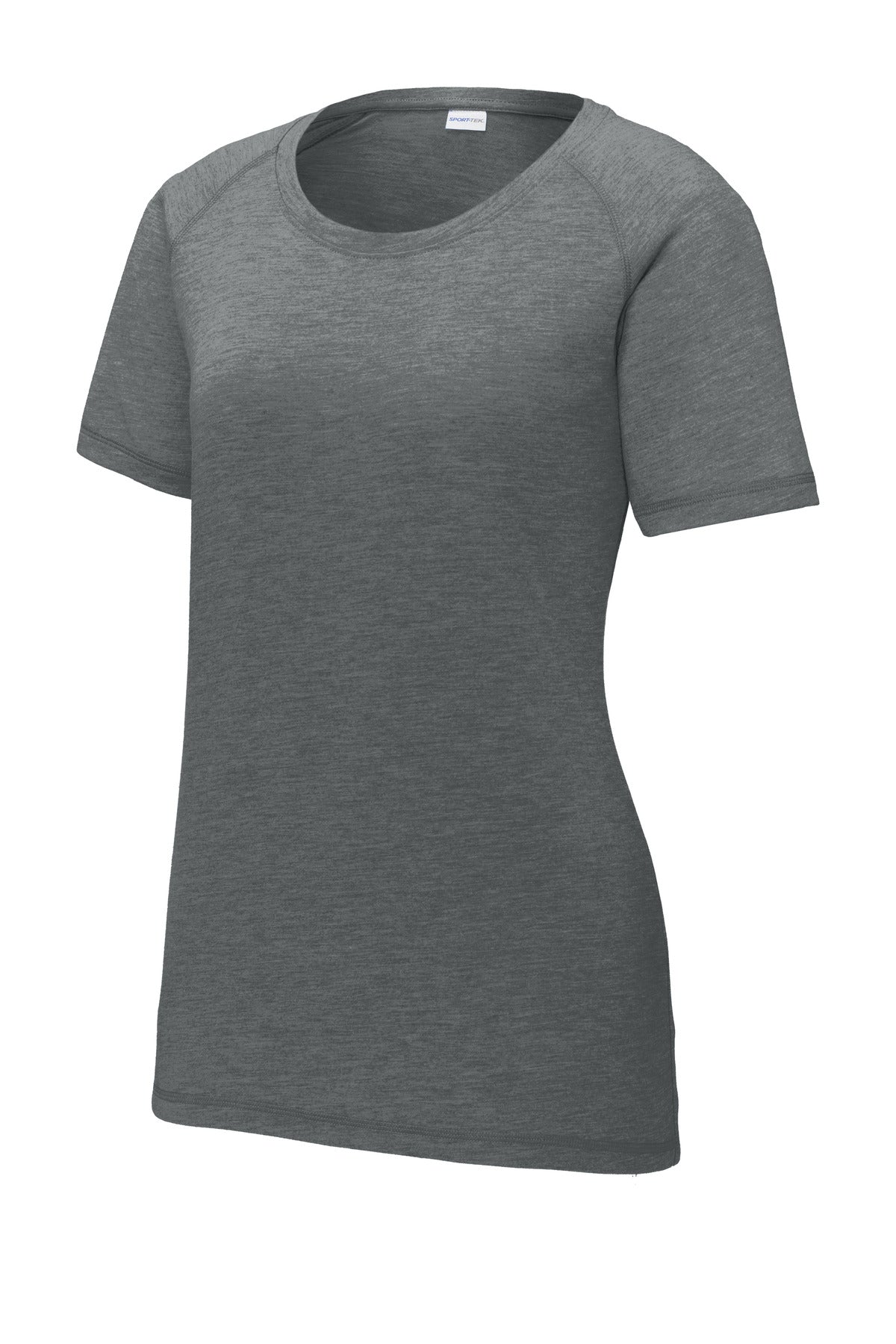 Sport-Tek  Women's PosiCharge  Tri-Blend Wicking Scoop Neck Raglan Tee - Dark Grey Heather