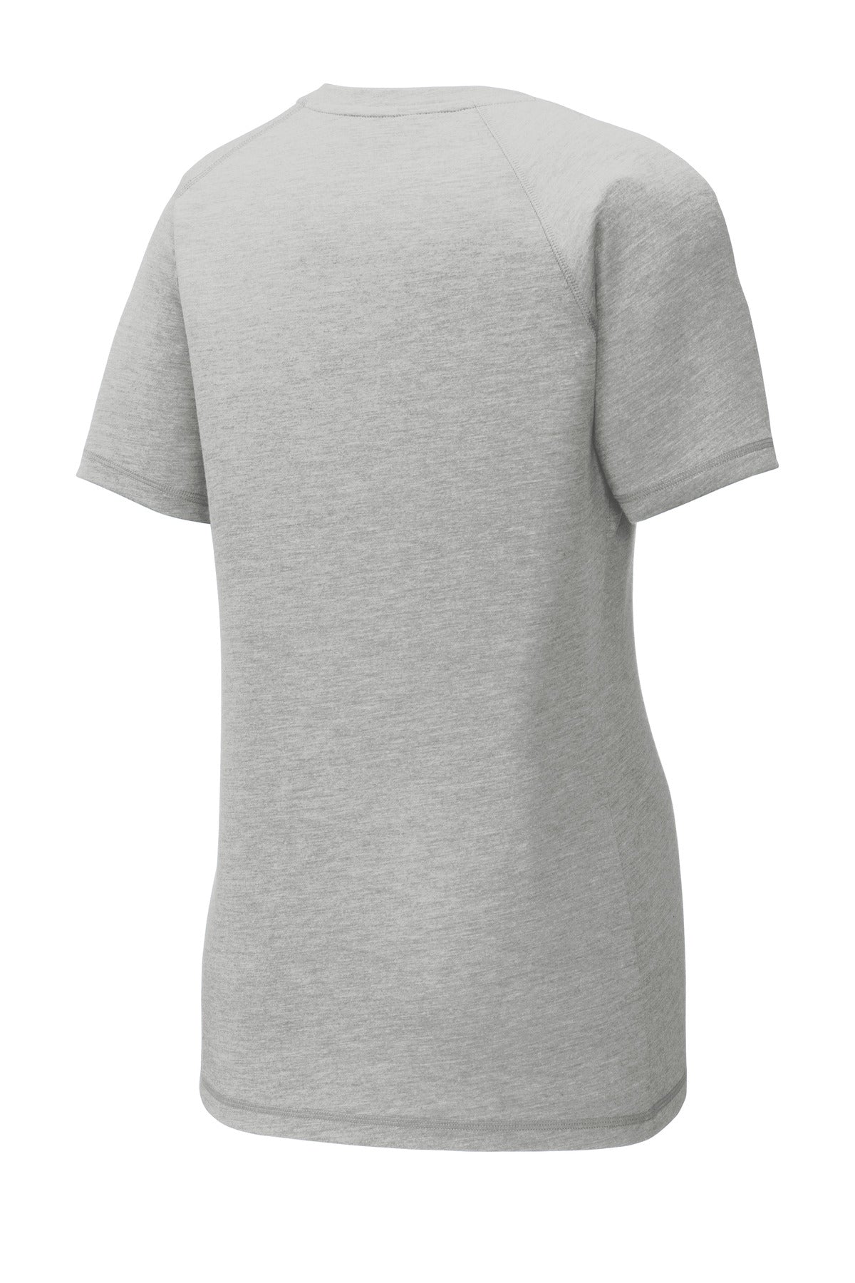 Sport-Tek  Women's PosiCharge  Tri-Blend Wicking Scoop Neck Raglan Tee - Light Grey Heather