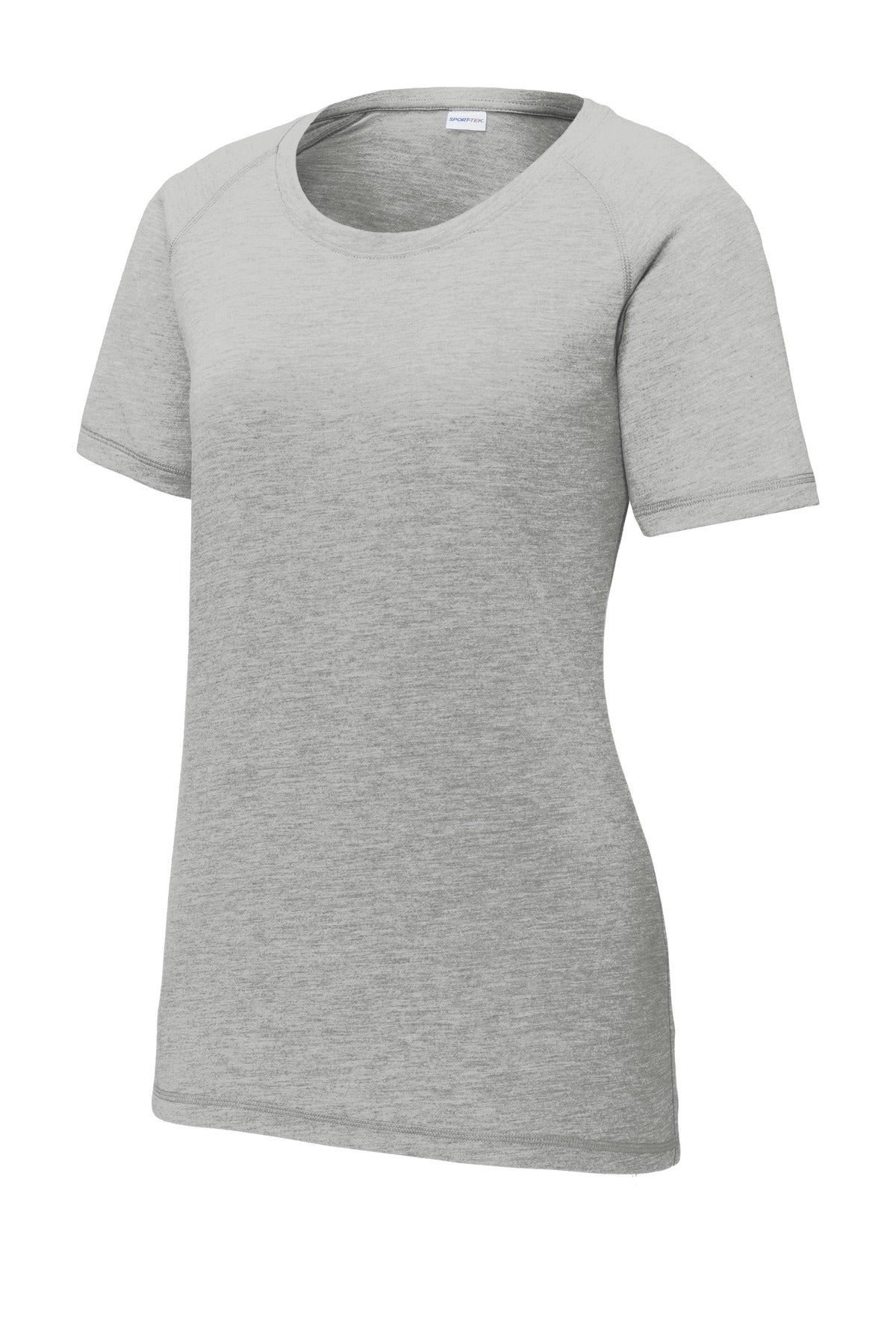 Sport-Tek  Women's PosiCharge  Tri-Blend Wicking Scoop Neck Raglan Tee - Light Grey Heather