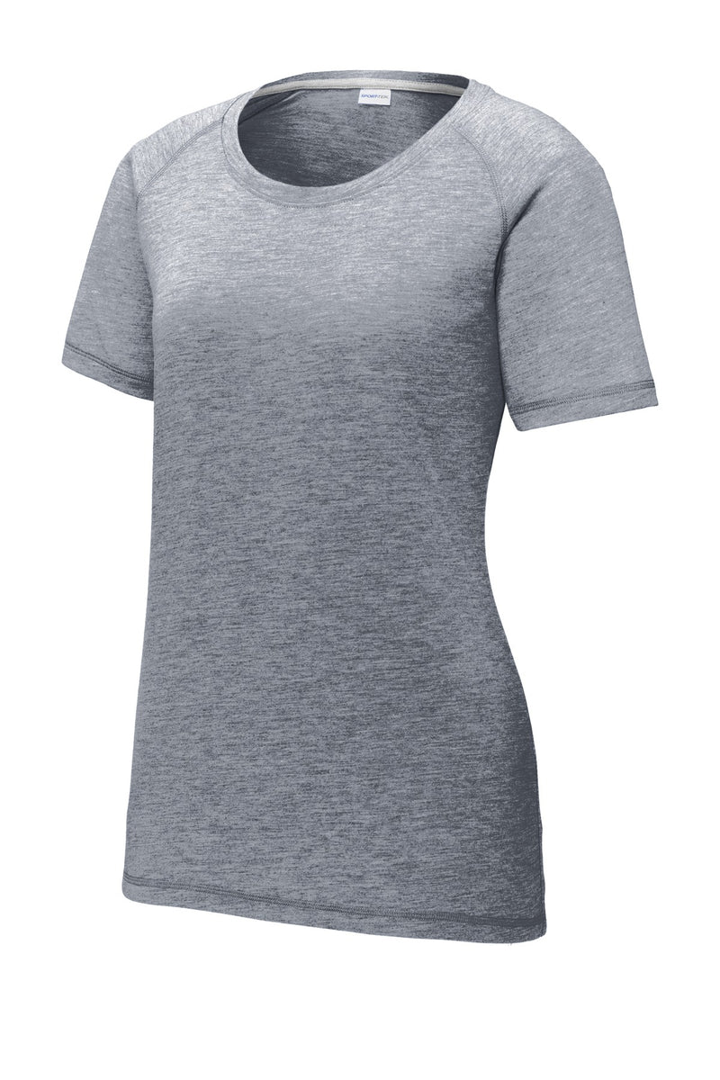 Sport-Tek  Women's PosiCharge  Tri-Blend Wicking Scoop Neck Raglan Tee - True Navy Heather
