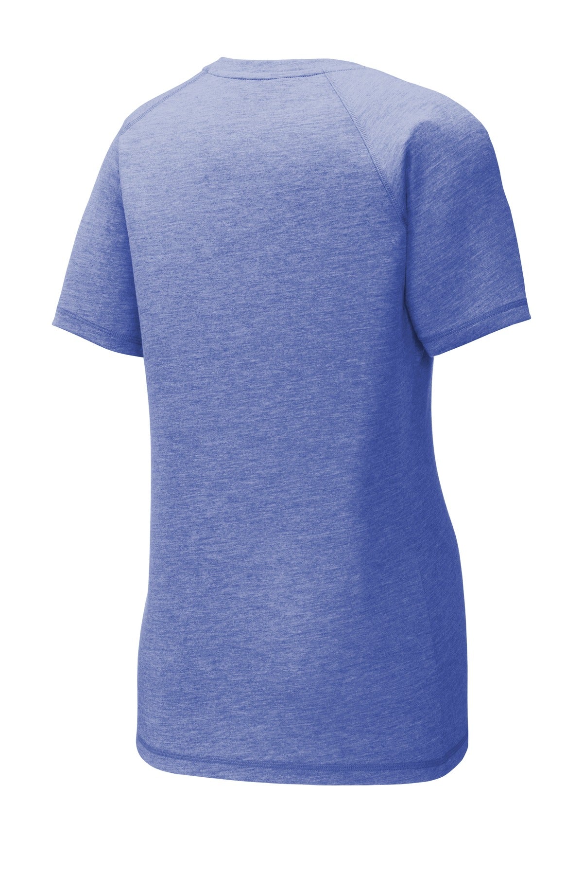 Sport-Tek  Women's PosiCharge  Tri-Blend Wicking Scoop Neck Raglan Tee - True Royal Heather