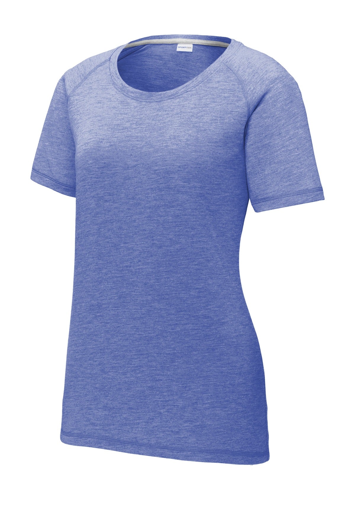 Sport-Tek  Women's PosiCharge  Tri-Blend Wicking Scoop Neck Raglan Tee - True Royal Heather