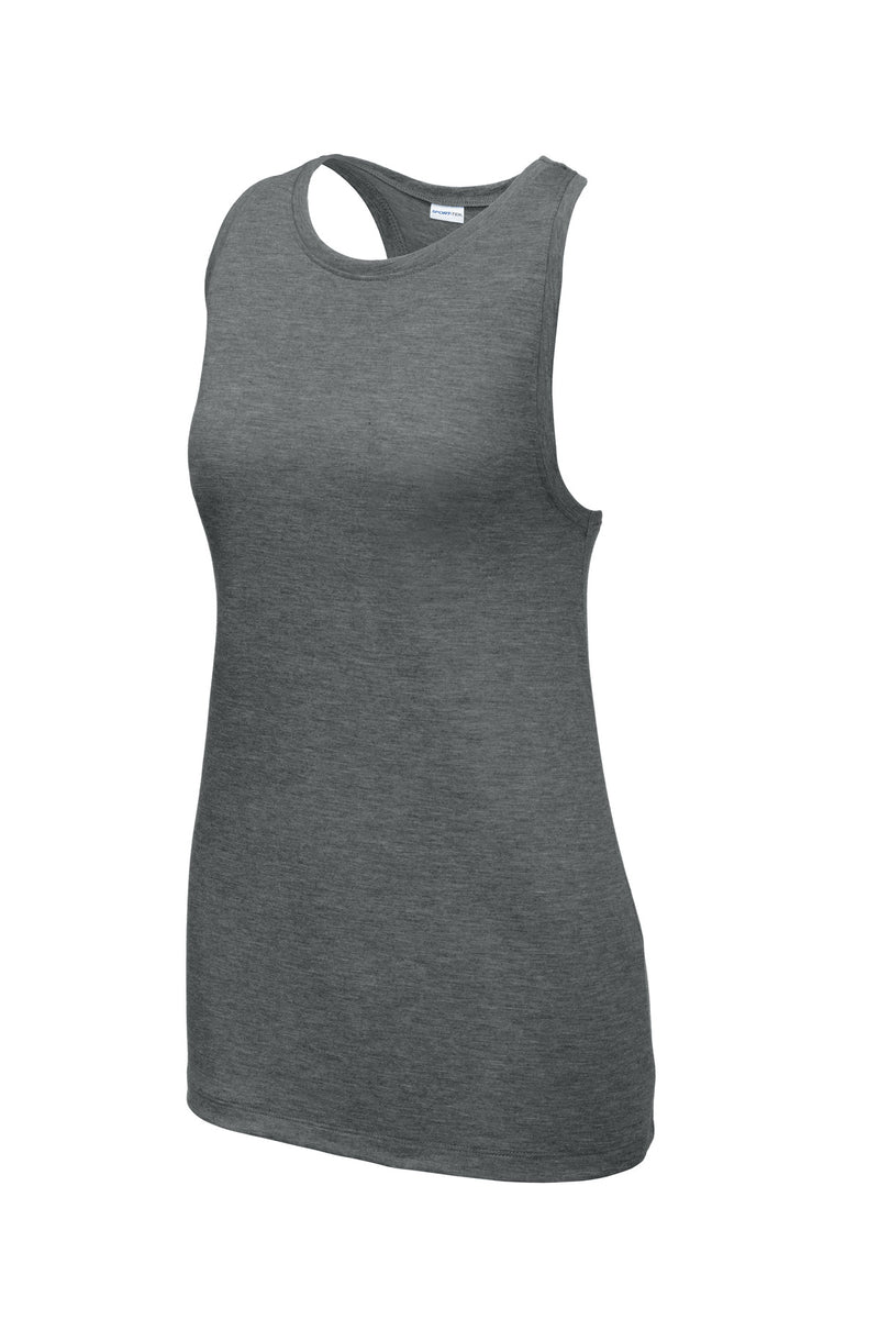 Sport-Tek  Women's PosiCharge  Tri-Blend Wicking Tank - Dark Grey Heather