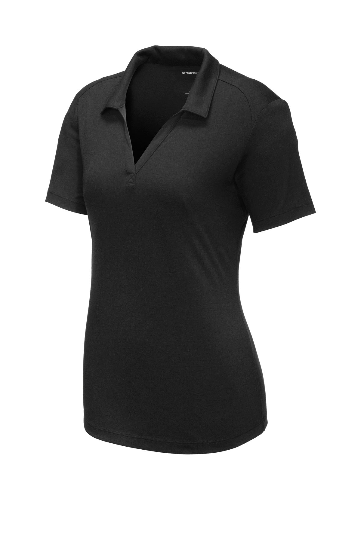 Sport-Tek  Women's PosiCharge  Tri-Blend Wicking Polo - Black Triad Solid