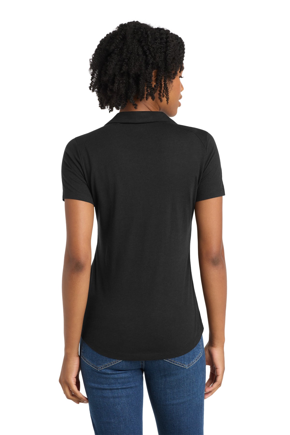 Sport-Tek  Women's PosiCharge  Tri-Blend Wicking Polo - Black Triad Solid