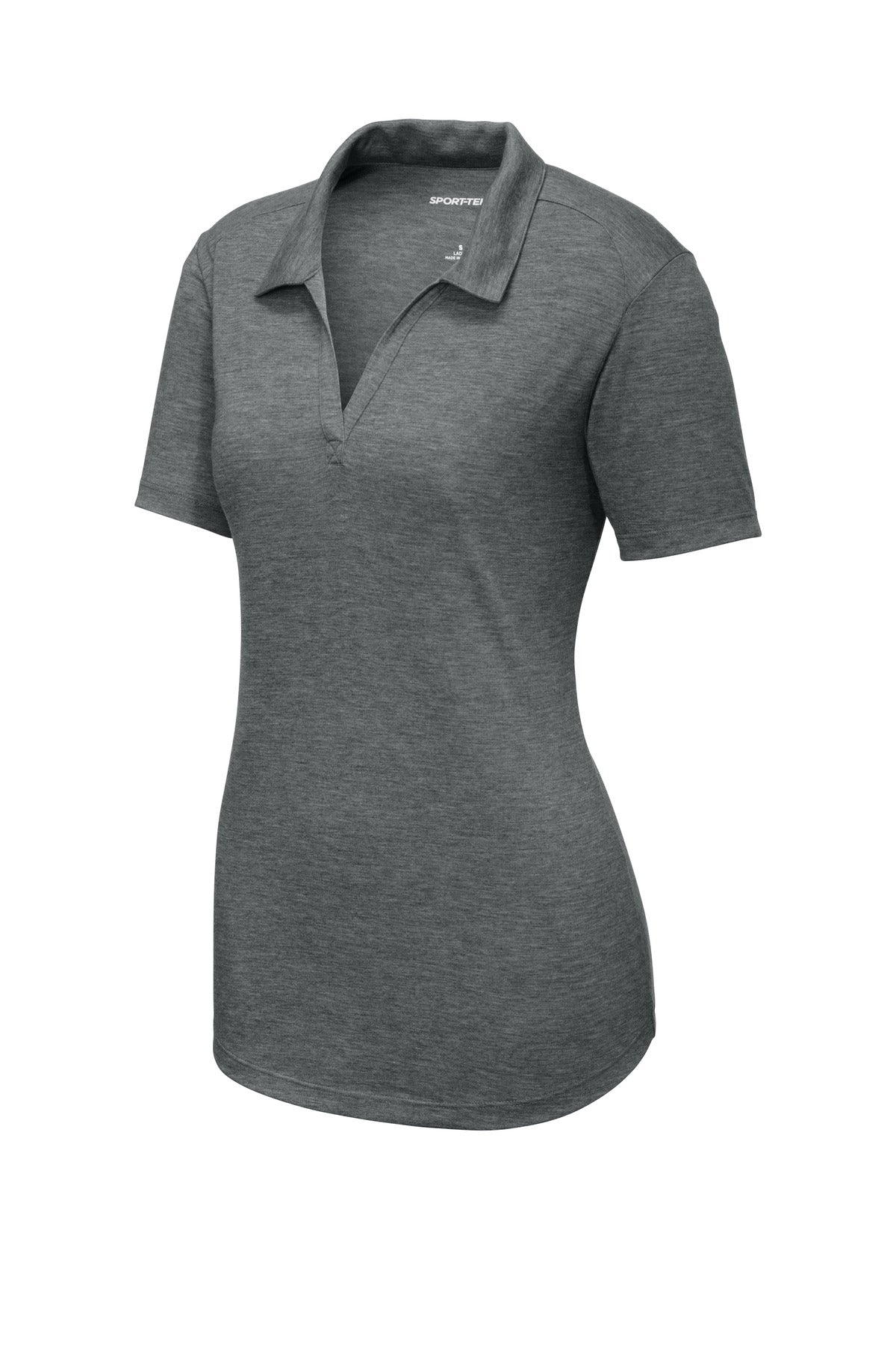 Sport-Tek  Women's PosiCharge  Tri-Blend Wicking Polo - Dark Grey Heather