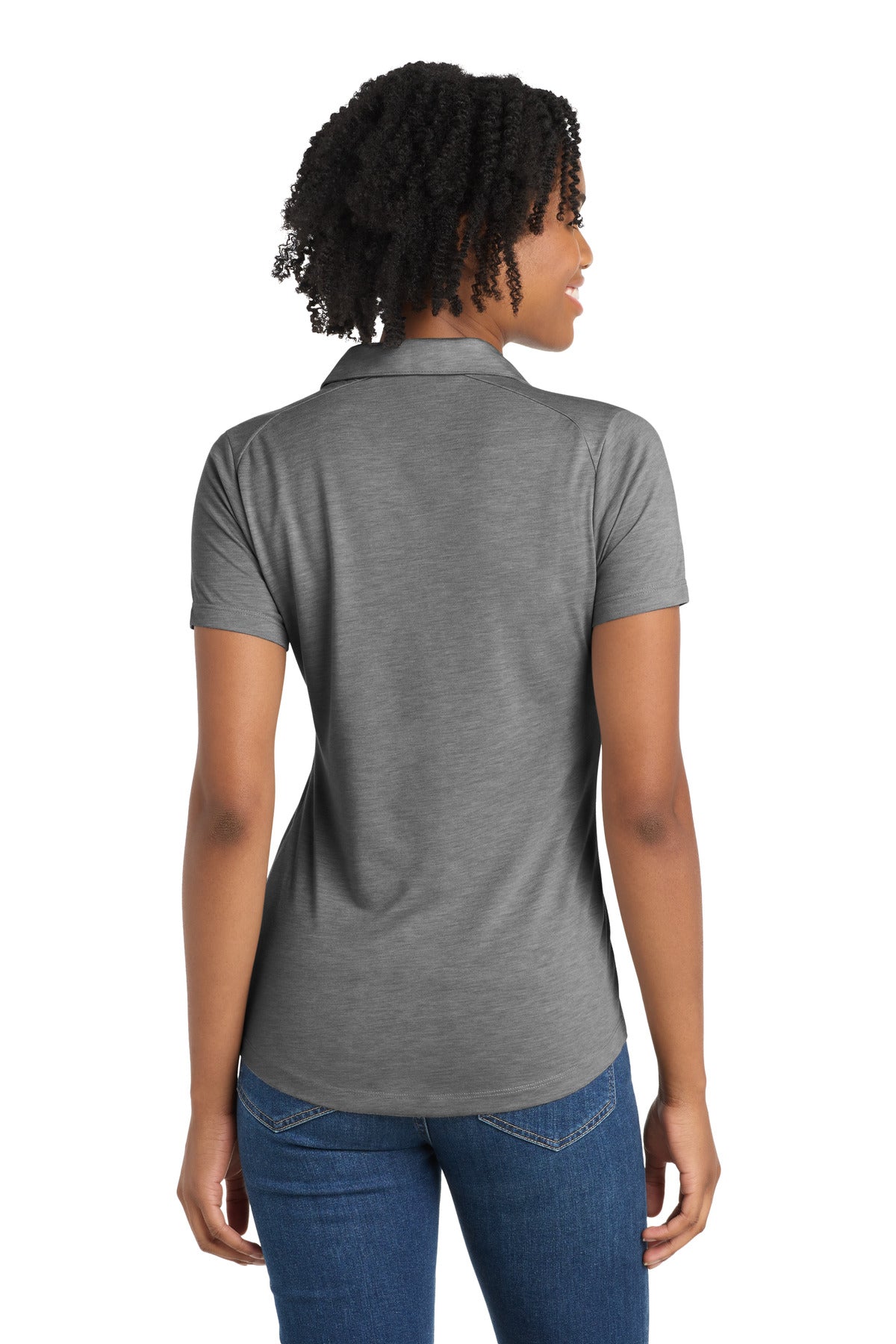 Sport-Tek  Women's PosiCharge  Tri-Blend Wicking Polo - Dark Grey Heather