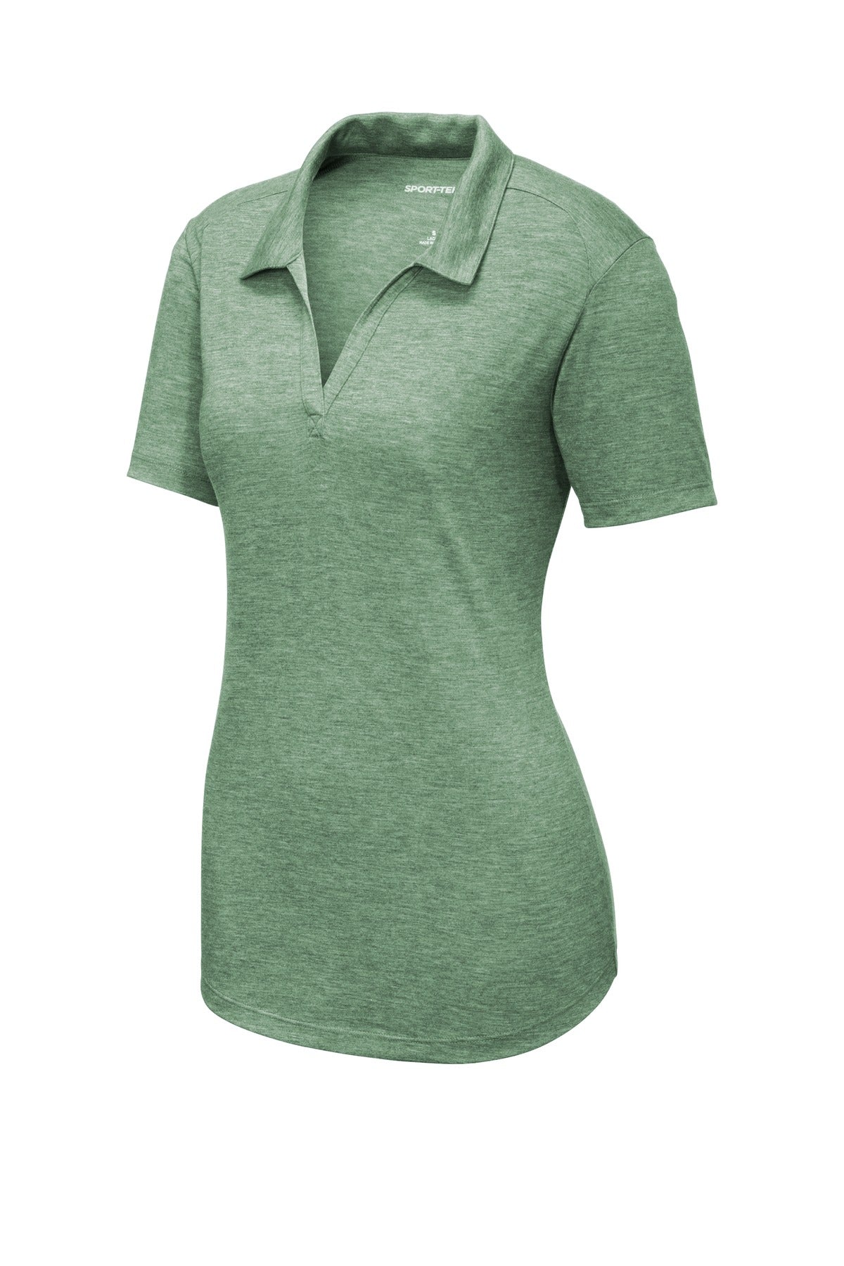 Sport-Tek  Women's PosiCharge  Tri-Blend Wicking Polo - Forest Green Heather