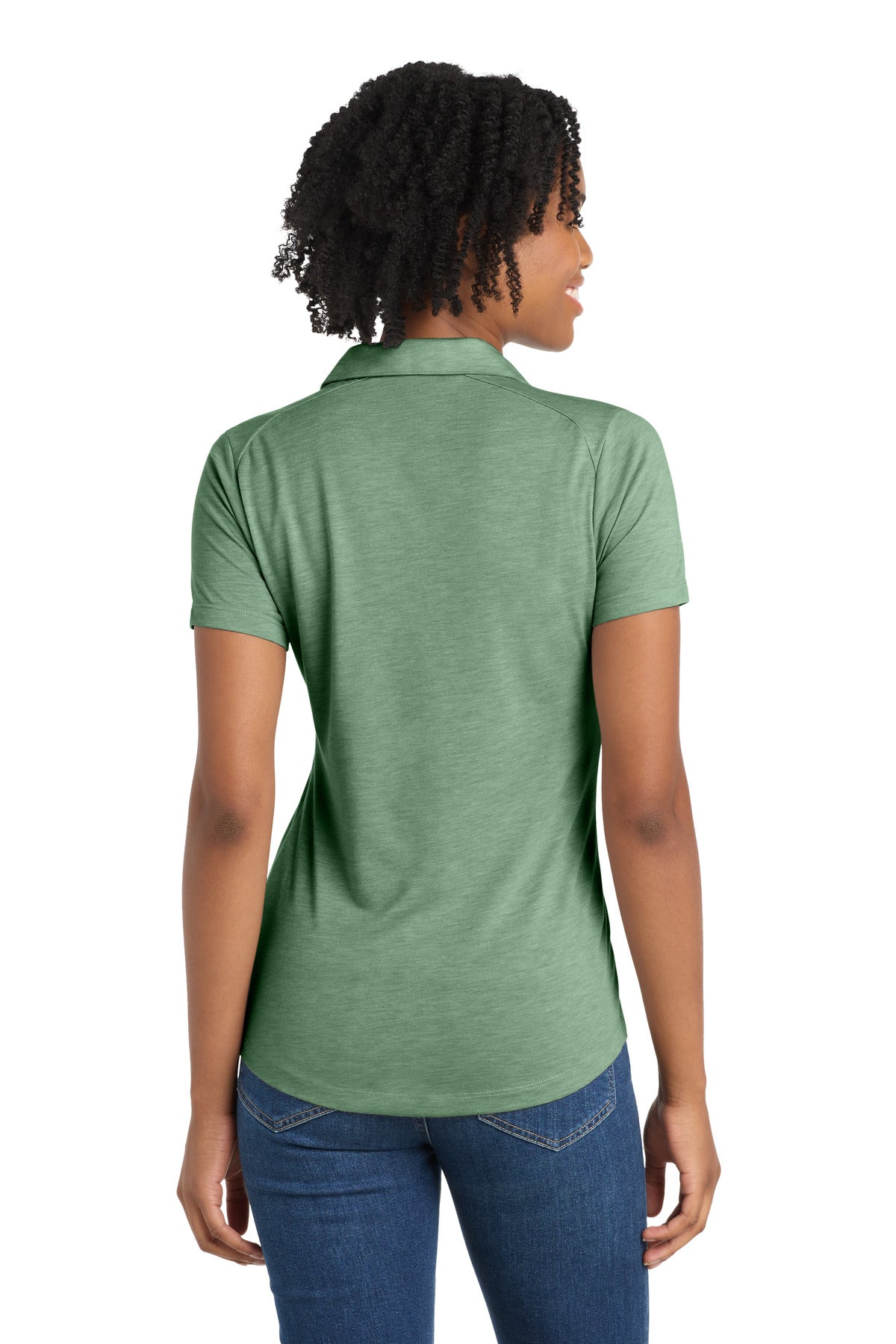 Sport-Tek  Women's PosiCharge  Tri-Blend Wicking Polo - Forest Green Heather