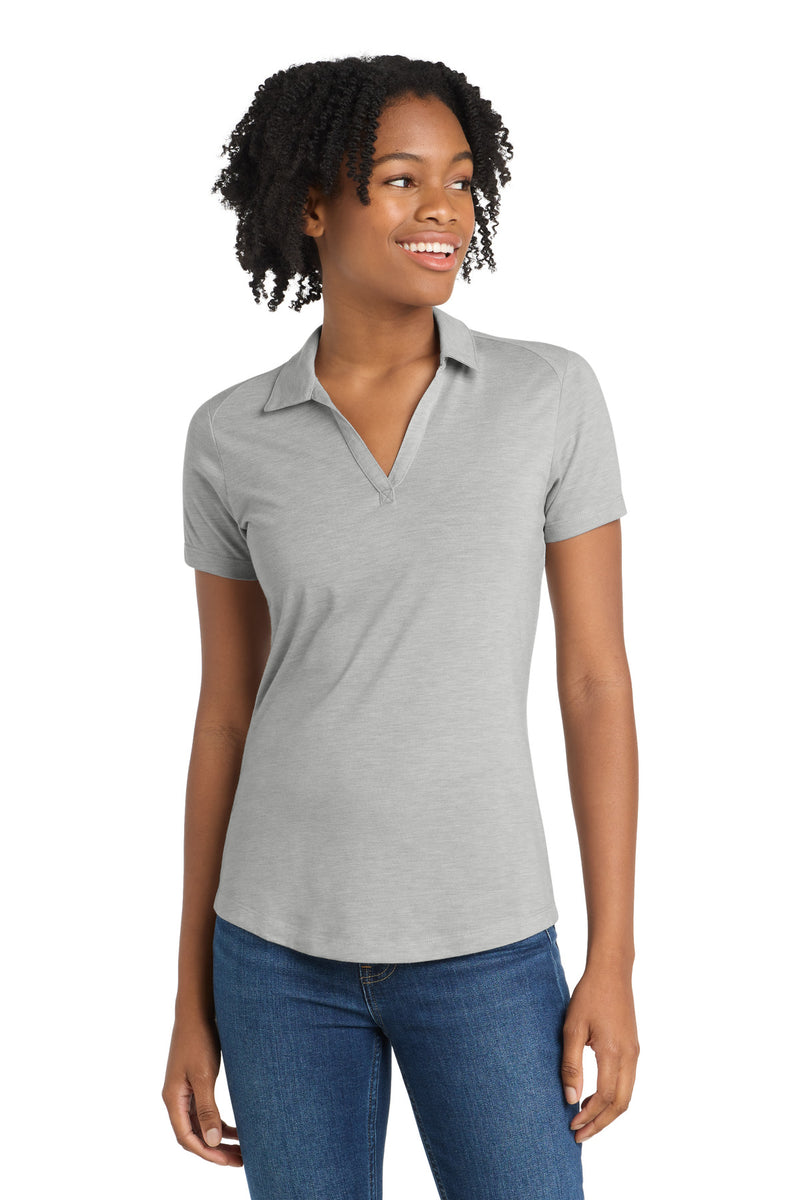 Sport-Tek  Women's PosiCharge  Tri-Blend Wicking Polo - Light Grey Heather