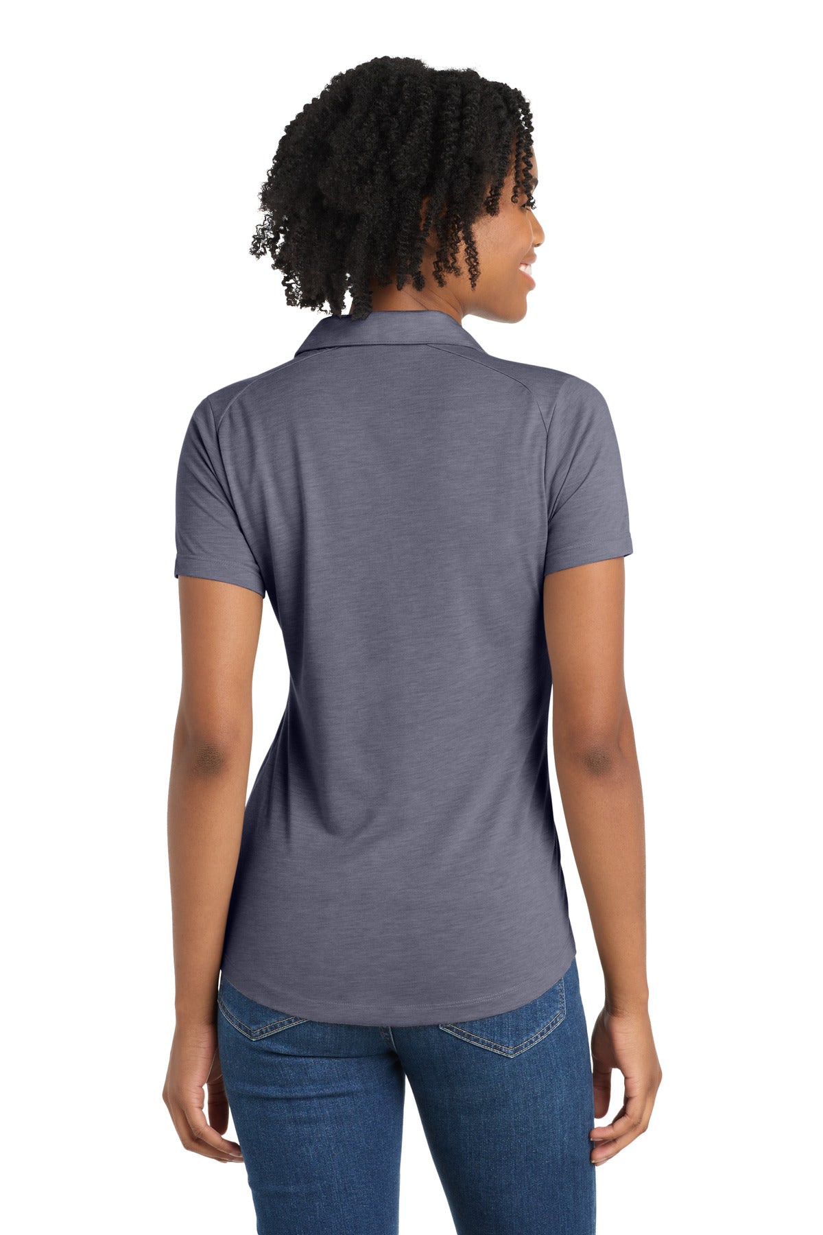 Sport-Tek  Women's PosiCharge  Tri-Blend Wicking Polo - True Navy Heather