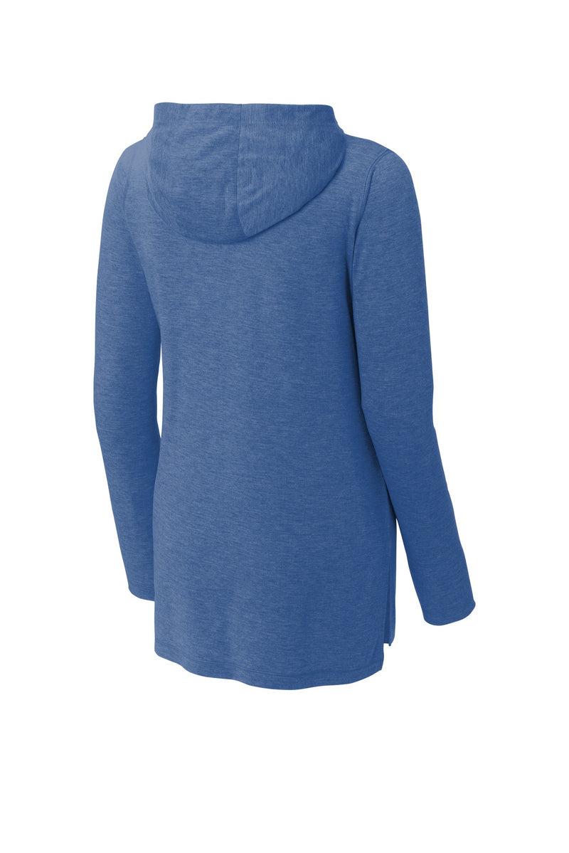 Sport-Tek Women's PosiCharge  Tri-Blend Wicking Long Sleeve Hoodie - True Royal Heather