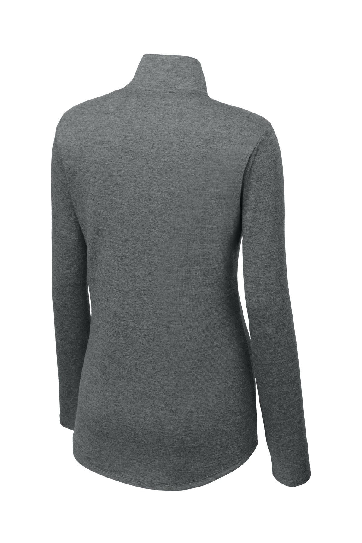 Sport-Tek  Women's PosiCharge  Tri-Blend Wicking 1/4-Zip Pullover - Dark Grey Heather