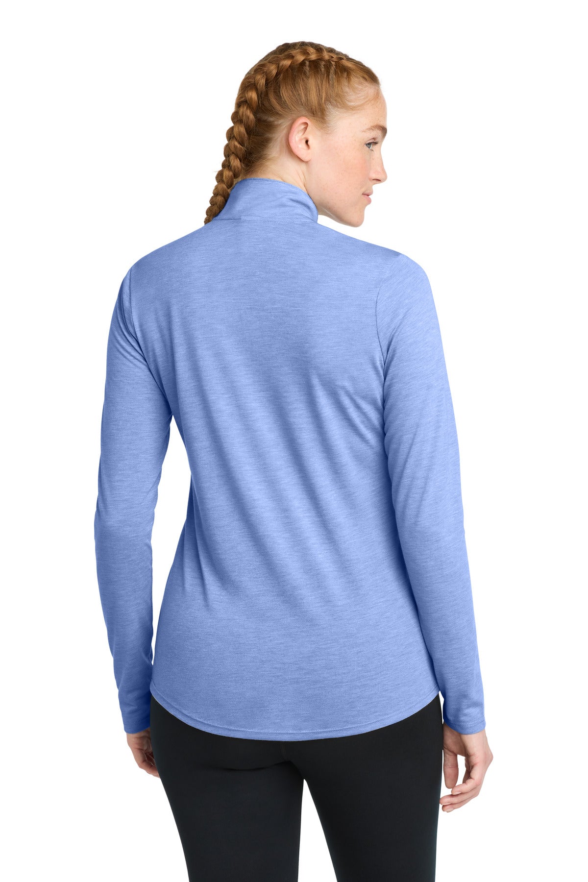 Sport-Tek  Women's PosiCharge  Tri-Blend Wicking 1/4-Zip Pullover - True Royal Heather