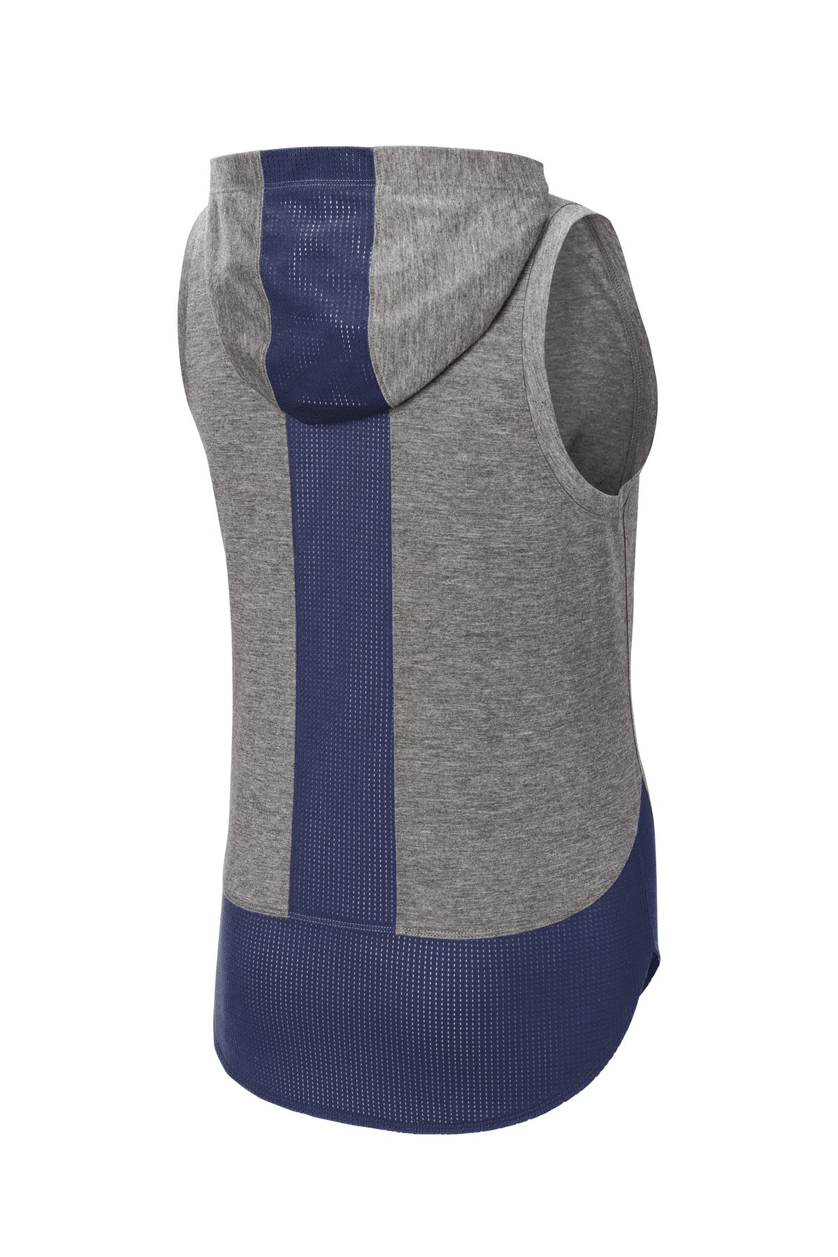 Sport-Tek  Women's PosiCharge  Tri-Blend Wicking Draft Hoodie Tank - True Navy/ Dark Grey Heather