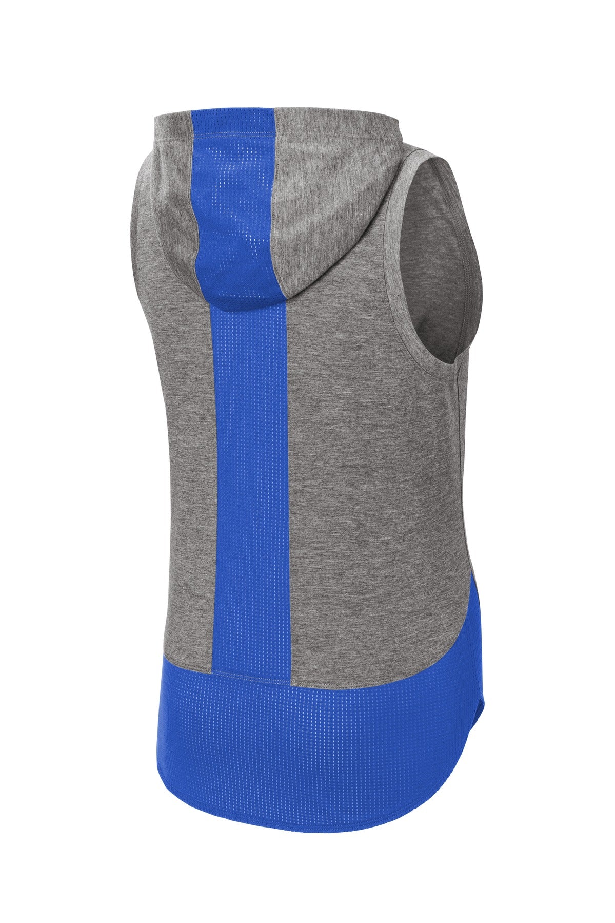 Sport-Tek  Women's PosiCharge  Tri-Blend Wicking Draft Hoodie Tank - True Royal/ Dark Grey Heather