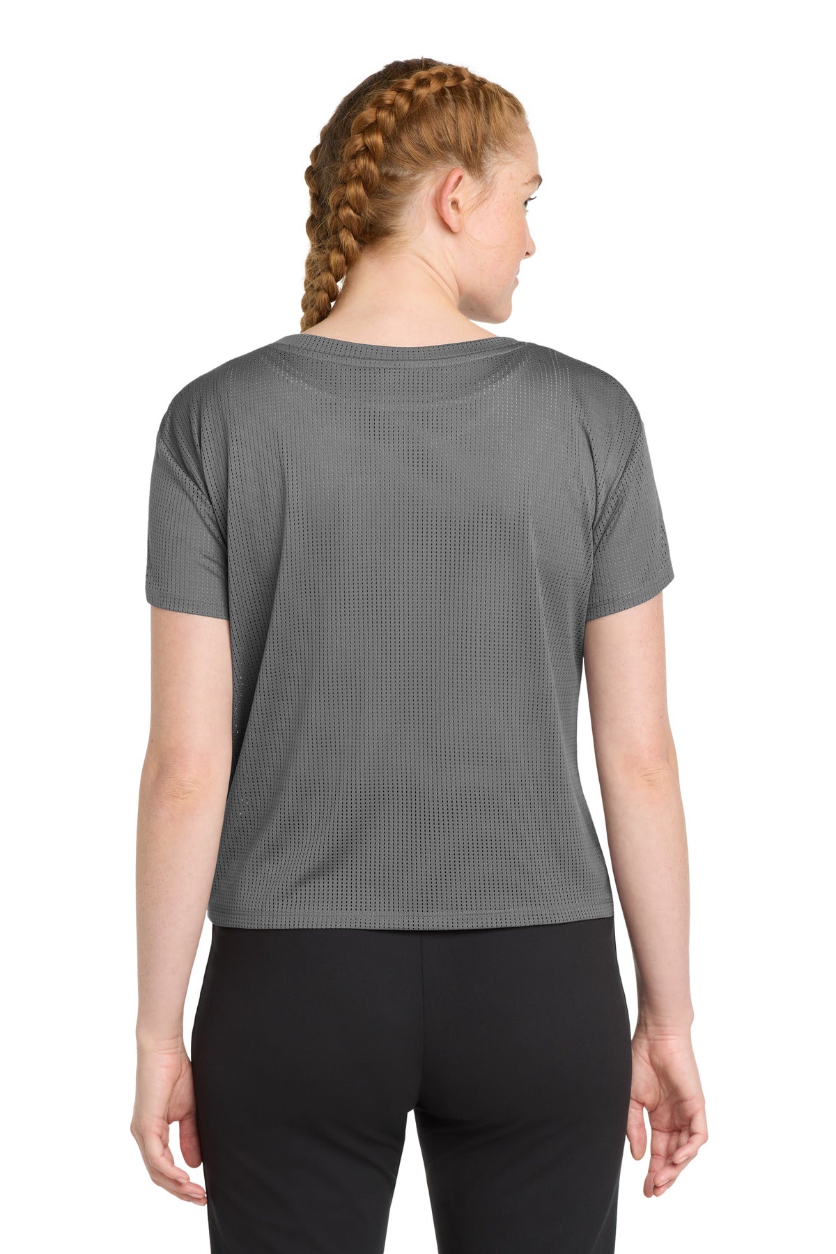Sport-Tek  Women's PosiCharge  Draft Crop Tee - Dark Grey