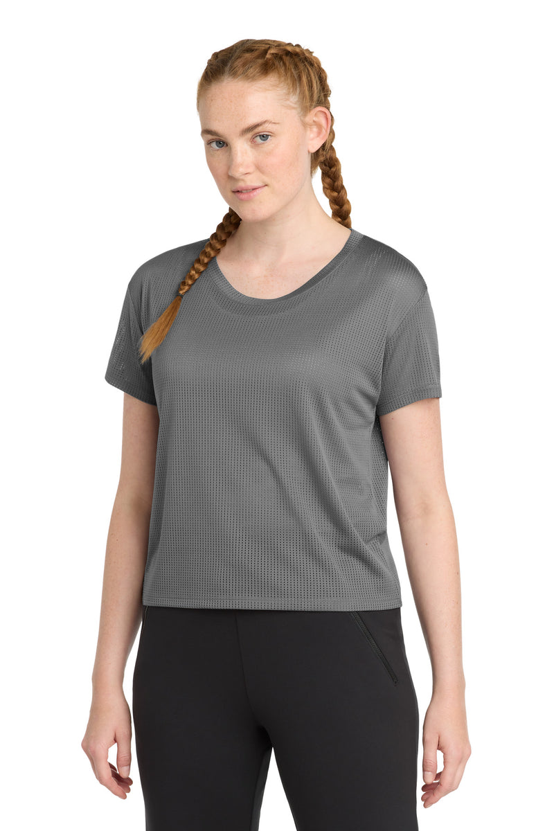 Sport-Tek  Women's PosiCharge  Draft Crop Tee - Dark Grey
