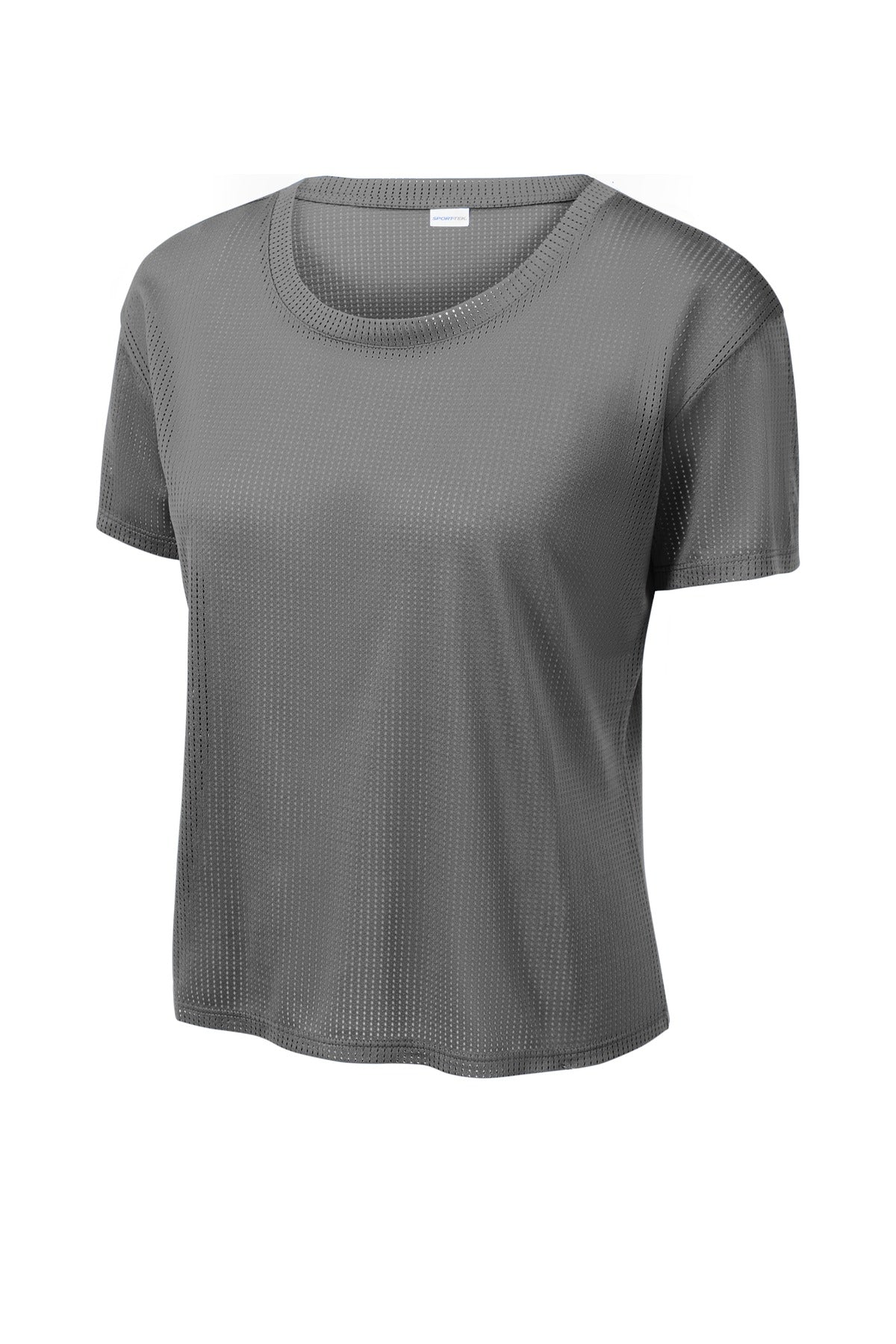 Sport-Tek  Women's PosiCharge  Draft Crop Tee - Dark Grey