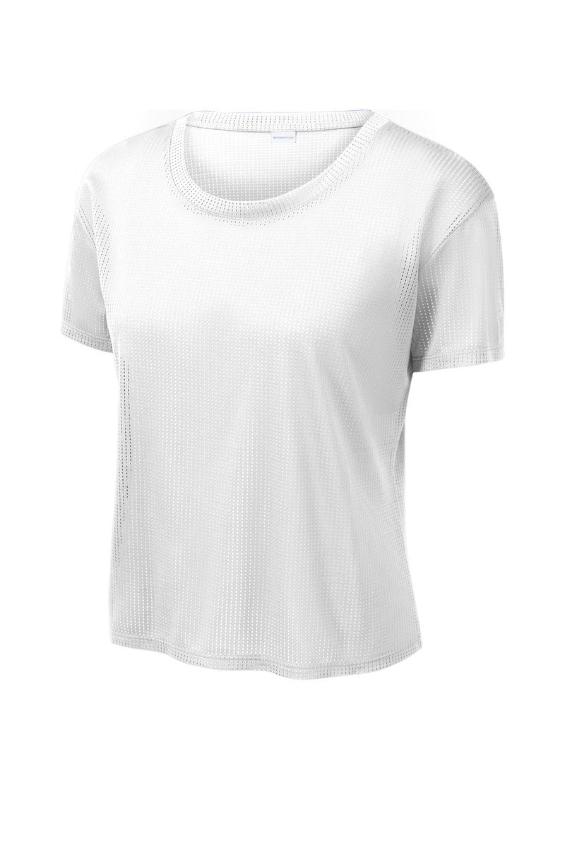 Sport-Tek  Women's PosiCharge  Draft Crop Tee - White