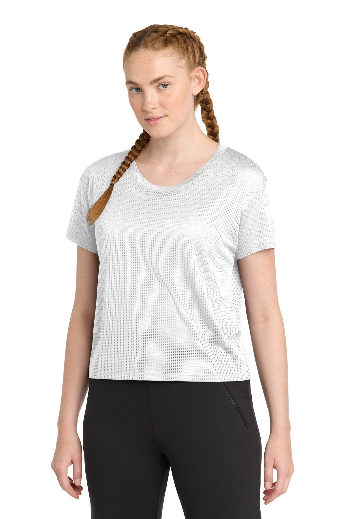 Sport-Tek  Women's PosiCharge  Draft Crop Tee - White