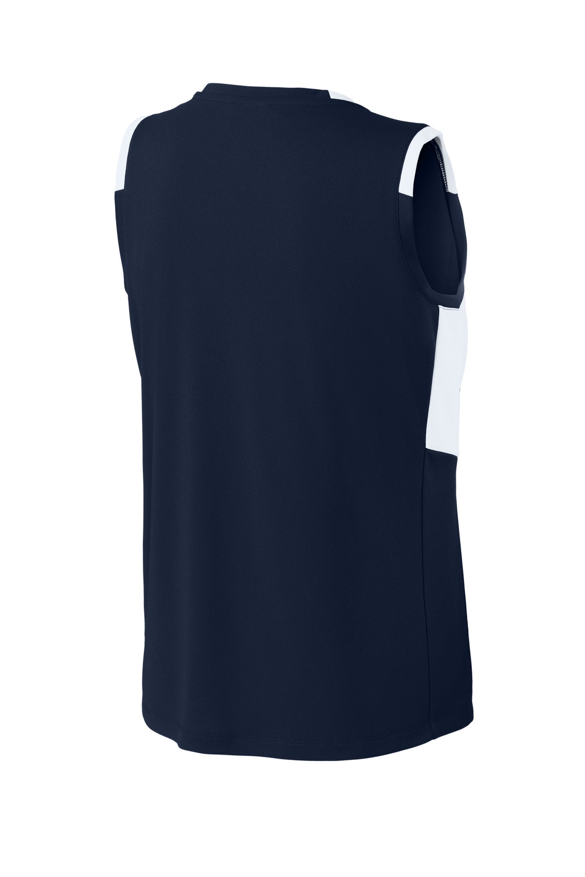 Sport-Tek Women's Club Sleeveless V-Neck - True Navy/ White