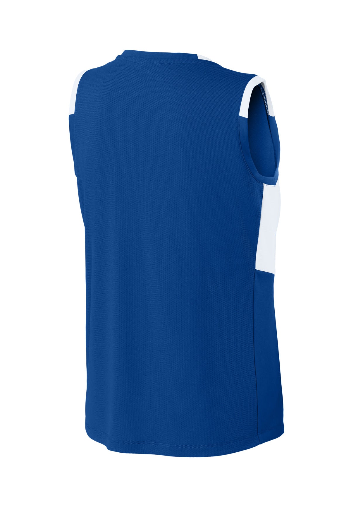 Sport-Tek Women's Club Sleeveless V-Neck - True Royal/ White