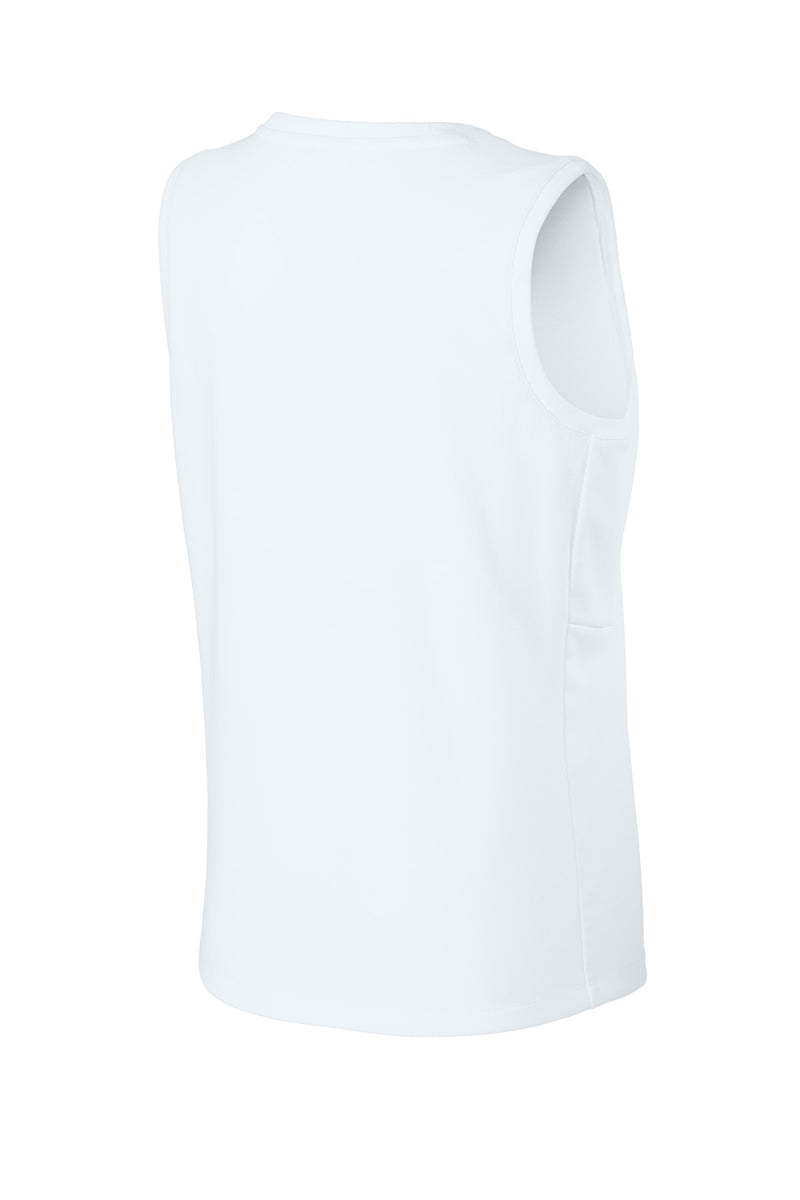 Sport-Tek Women's Club Sleeveless V-Neck - White/ White