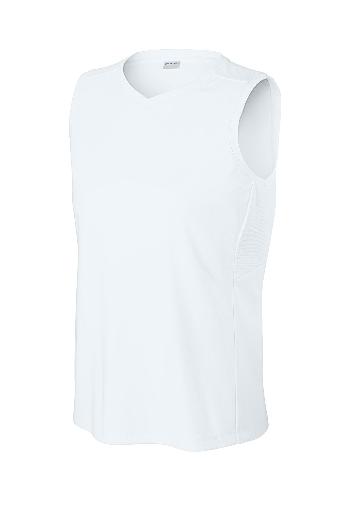 Sport-Tek Women's Club Sleeveless V-Neck - White/ White